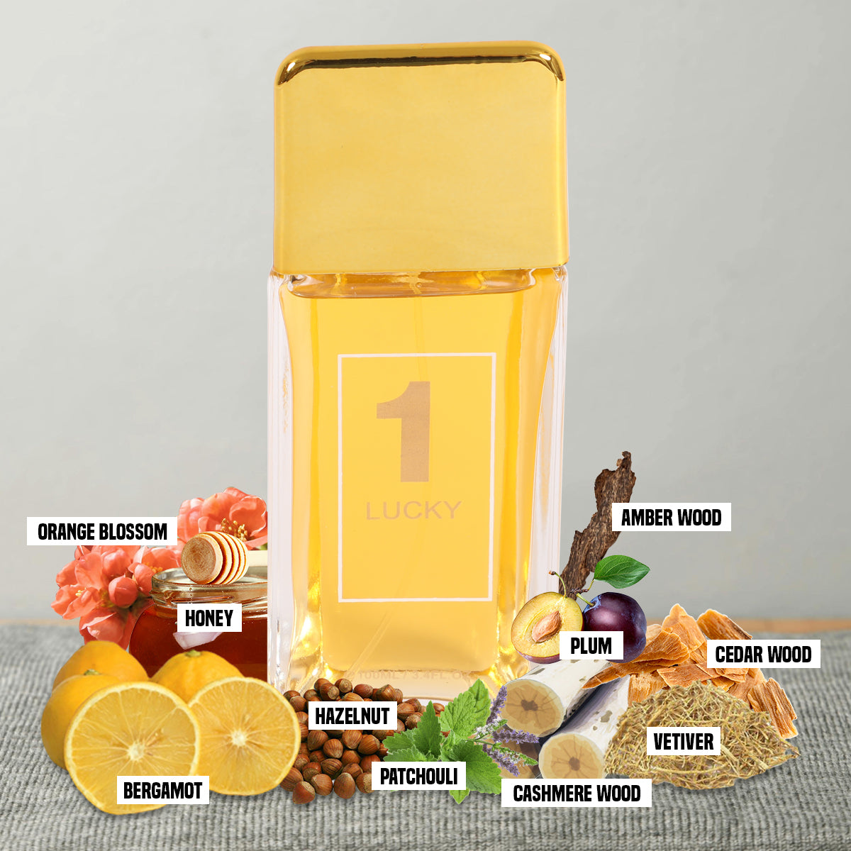 Lucky 1 Spray Cologne Eau De Toilette For Men - 100ML/3.4 FL.OZ.