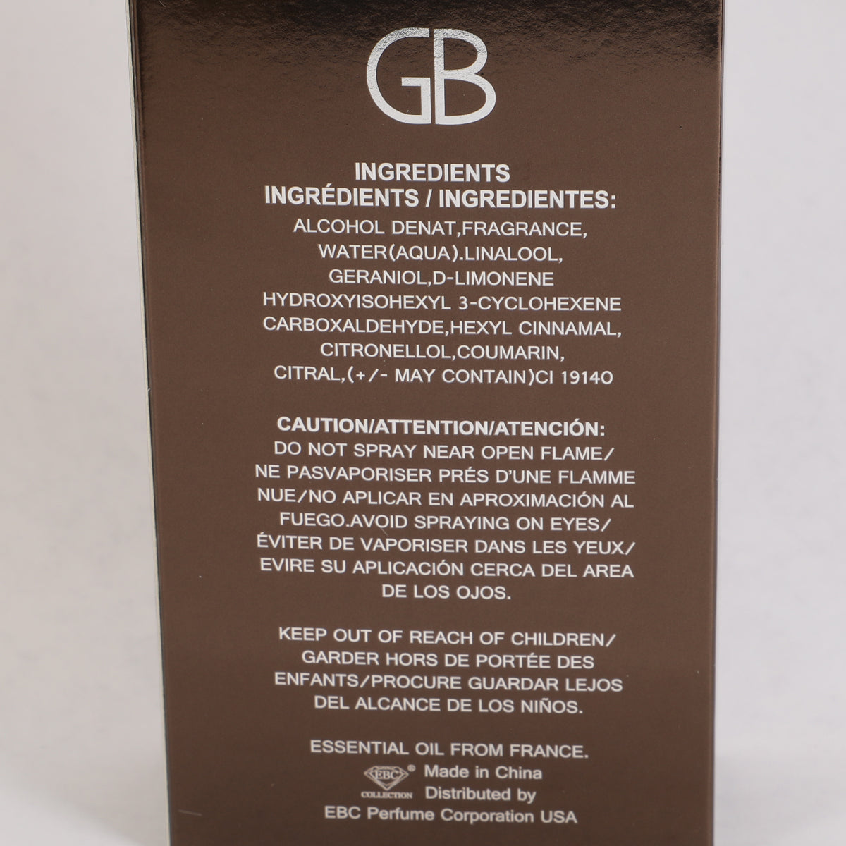 GB Spray Cologne Eau De Toilette For Men - 100ML/3.4 FL.OZ.