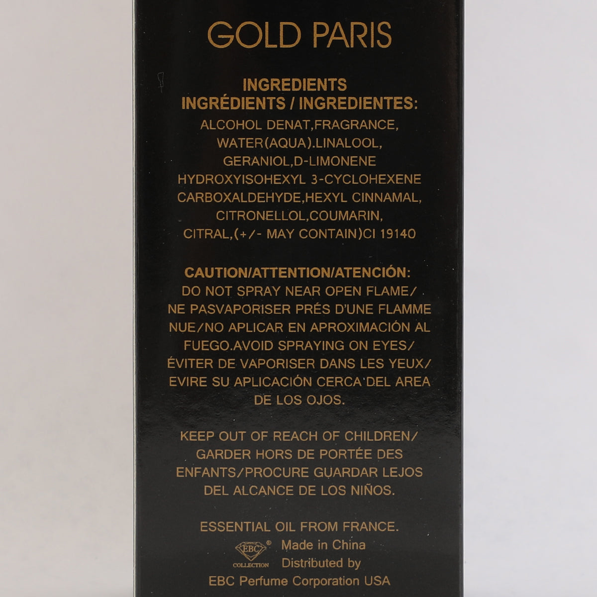 Gold Paris Spray Cologne Eau De Toilette For Men - 100ML/3.4 FL.OZ.