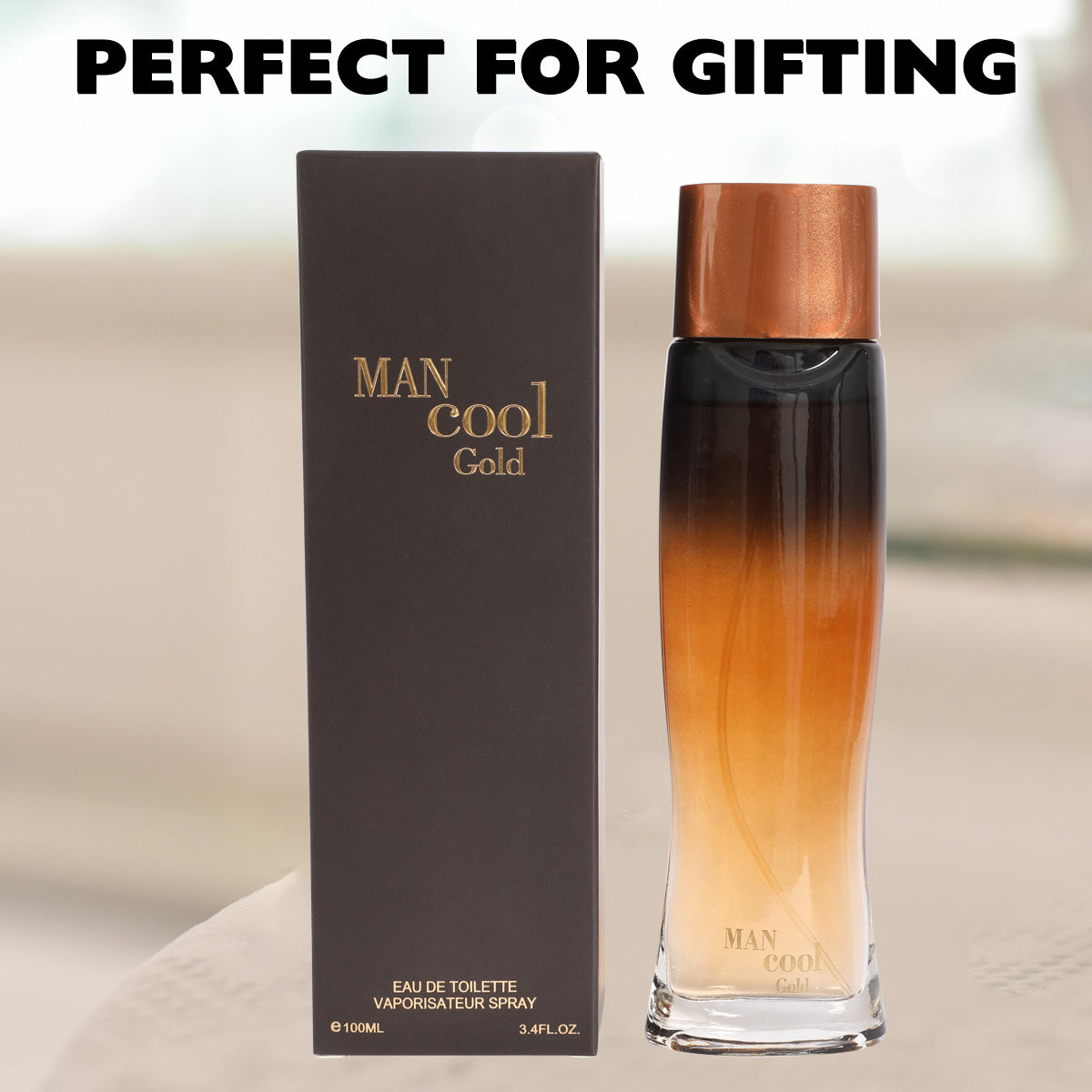 Man Cool Gold Spray Cologne Eau De Toilette For Men - 100ML/3.4 FL.OZ.
