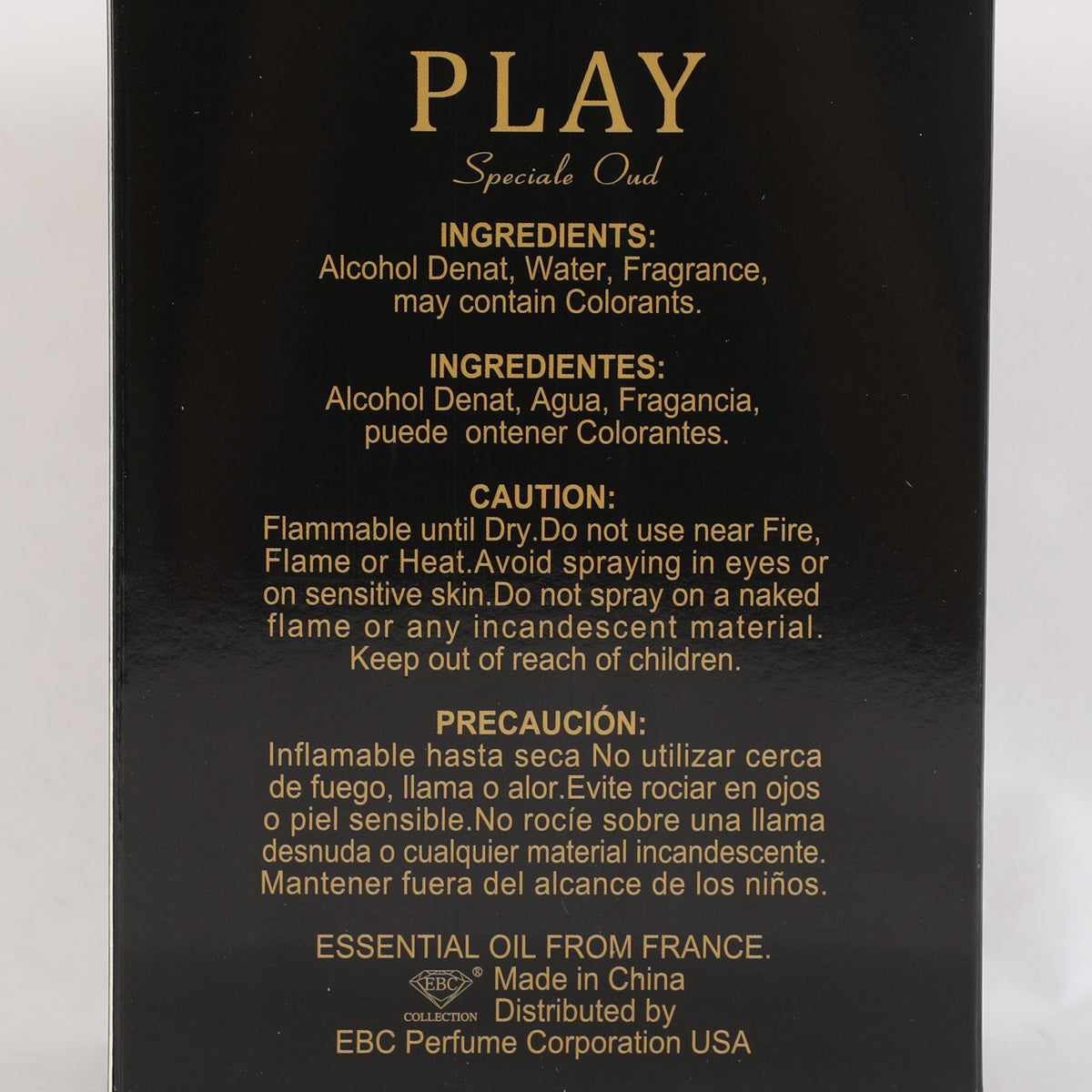 Play Special Oud Spray Cologne Eau De Toilette For Men - 100ML/3.4 FL.OZ.