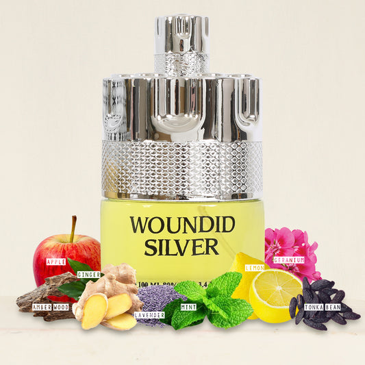 Woundid Silver Spray Cologne Eau De Parfum For Men - 100ML/3.4 FL.OZ