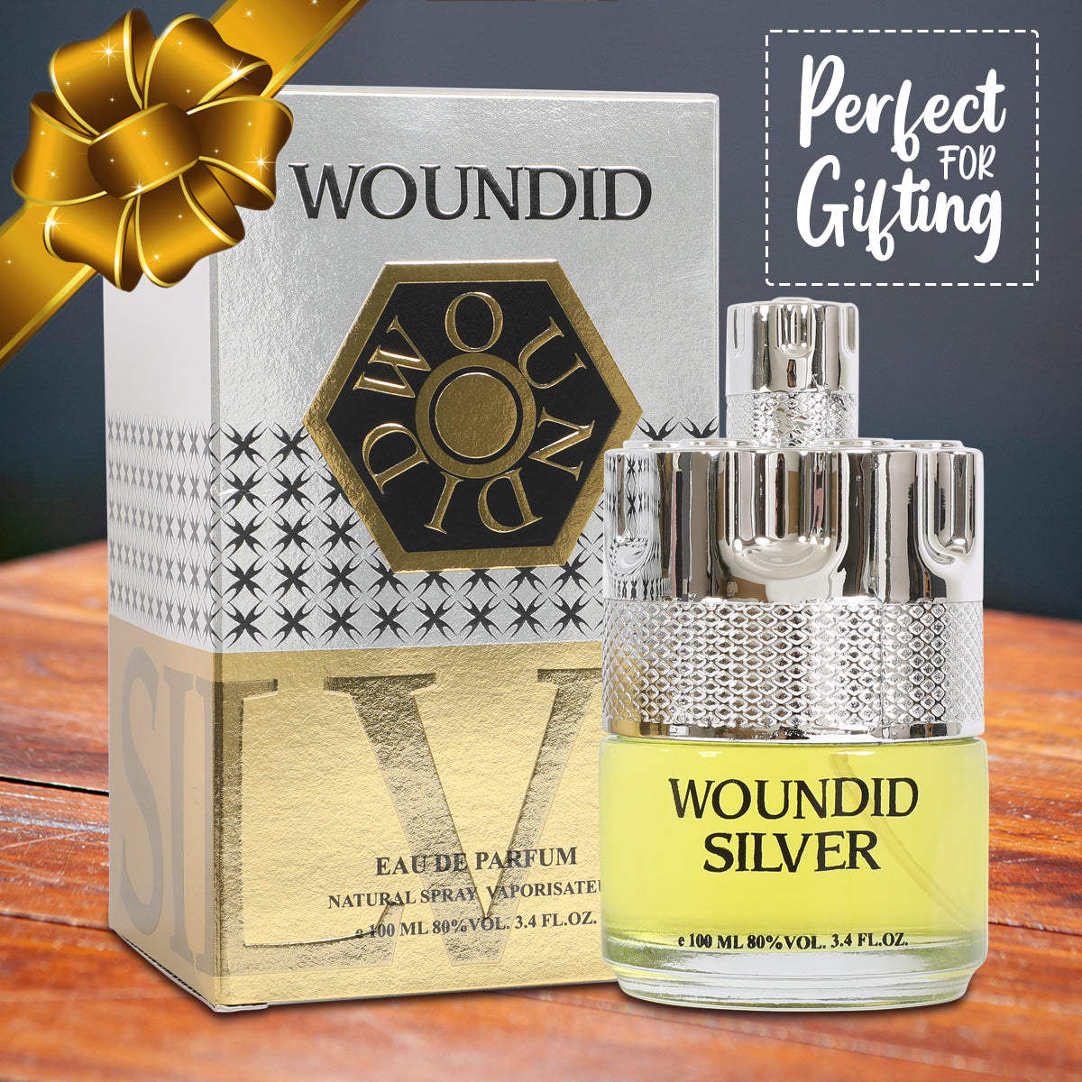Woundid Silver Spray Cologne Eau De Parfum For Men - 100ML/3.4 FL.OZ