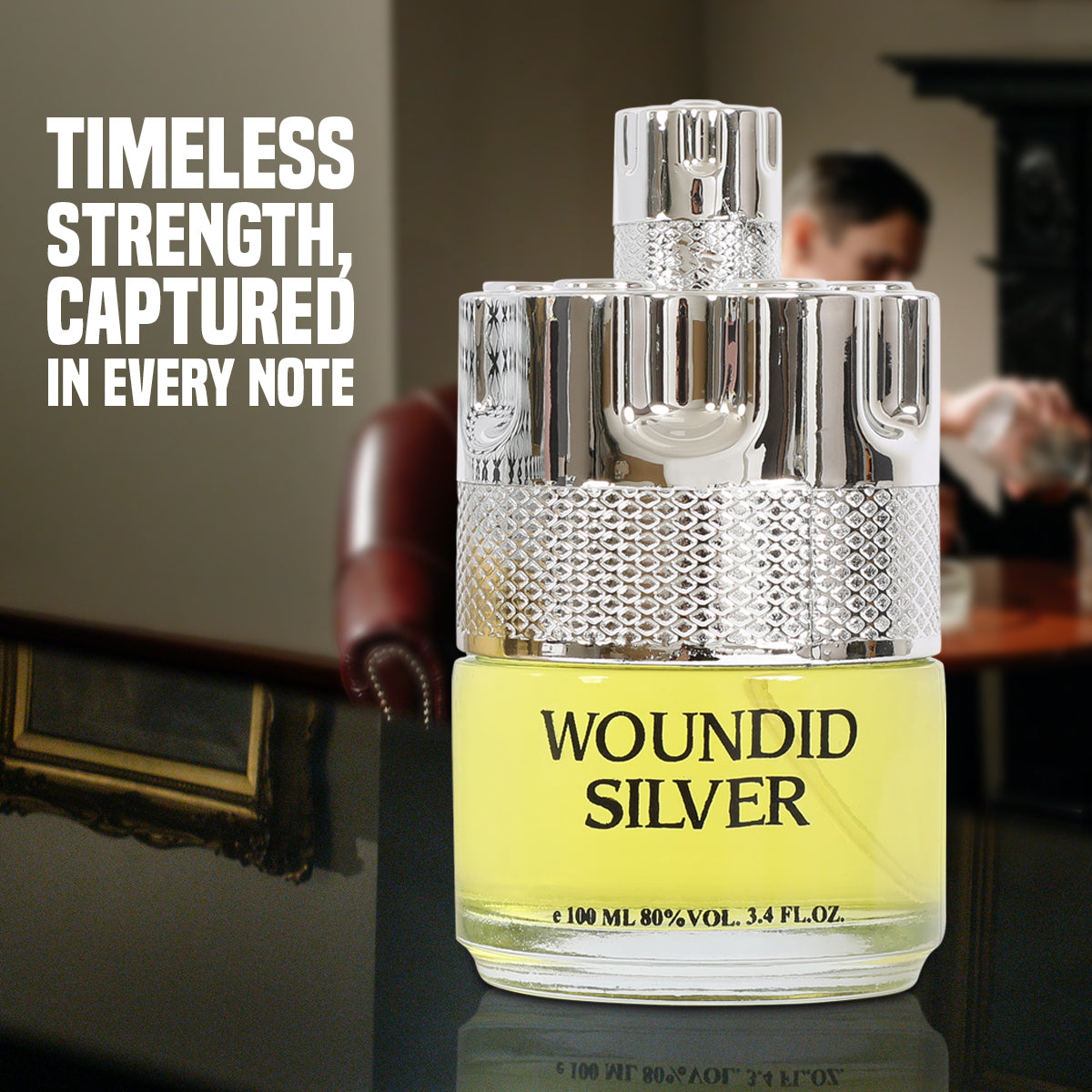 Woundid Silver Spray Cologne Eau De Parfum For Men - 100ML/3.4 FL.OZ