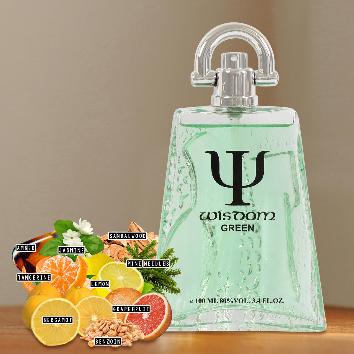 Wisdom Green Spray Perfume Eau De Parfum For Men - 100ML/3.4 FL.OZ.