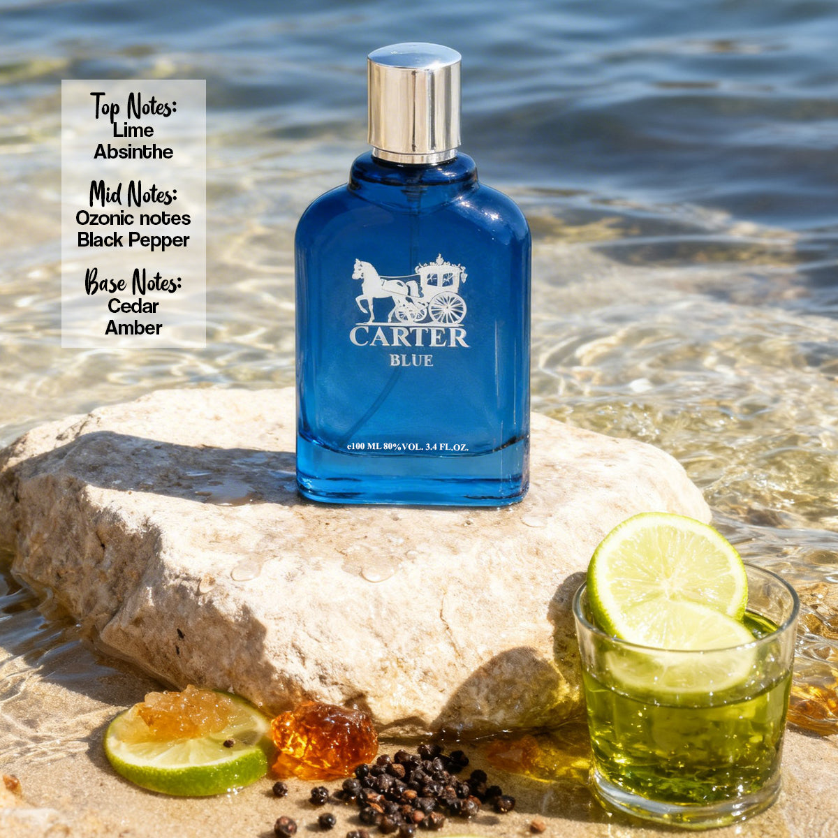 Carter Blue Spray Perfume Eau De Parfum For Men - 100ML/3.4FL.OZ.