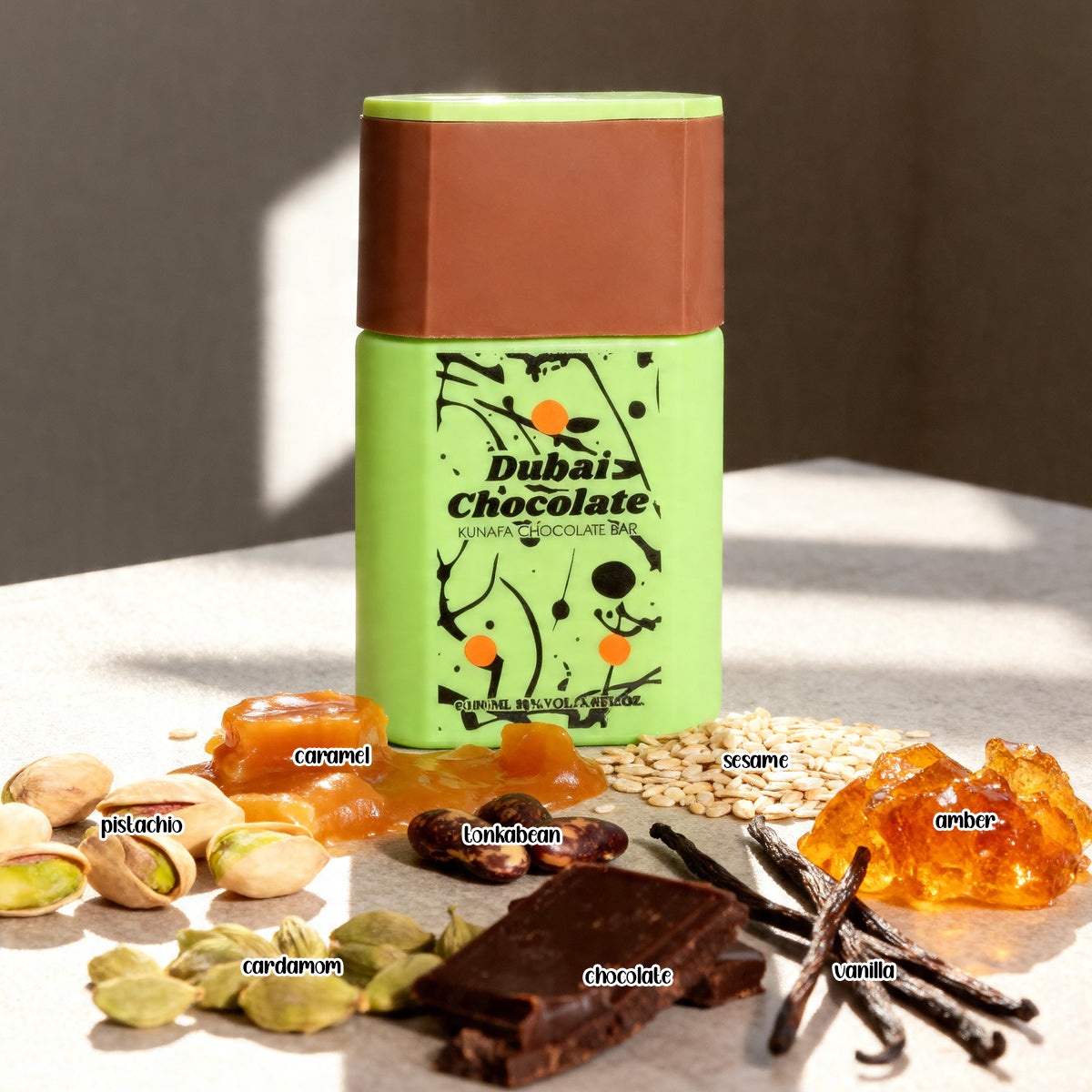 Dubai Chocolate Kunafa Chocolate Bar Spray Perfume Eau De Parfum For Men And Women - 100ML/3.4FL.OZ.