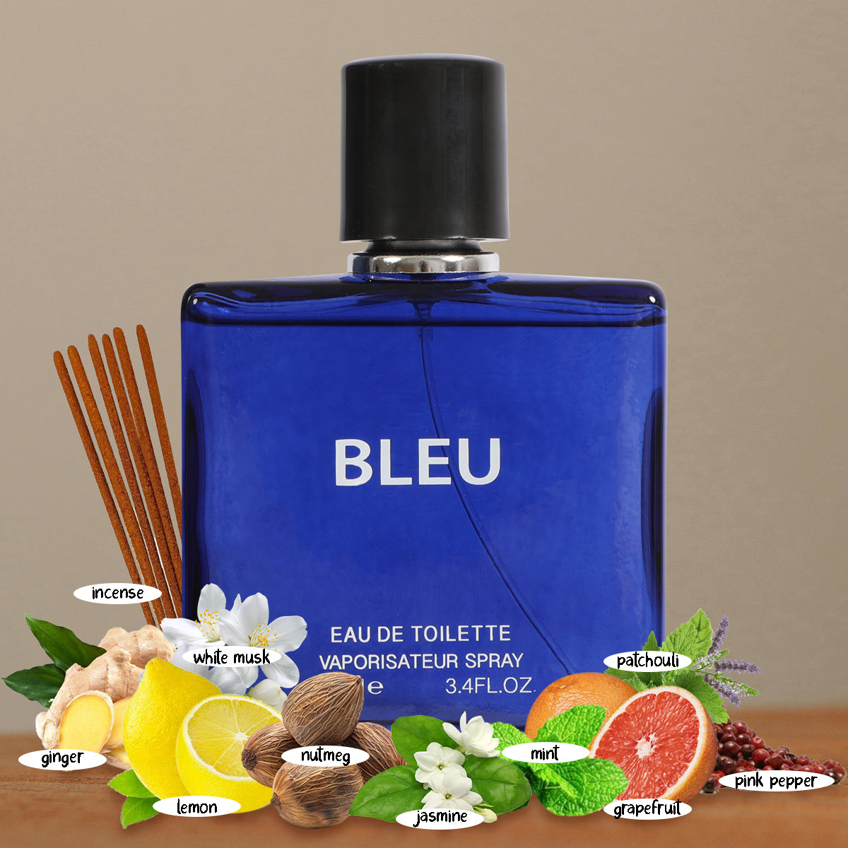 Bleu Spray Cologne Eau De Toilette For Men - 100ML/3.4 FL.OZ.