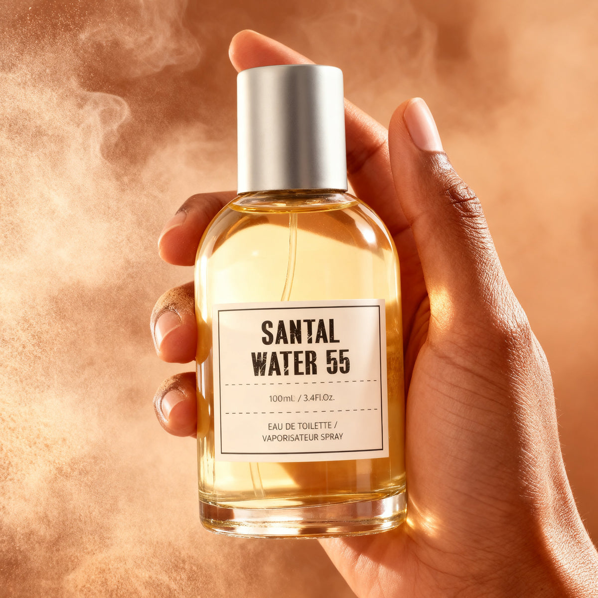 Santal Water 55 Spray Perfume Eau De Toilette For Men And Women - 100ML/3.4 FL.OZ./3PCS