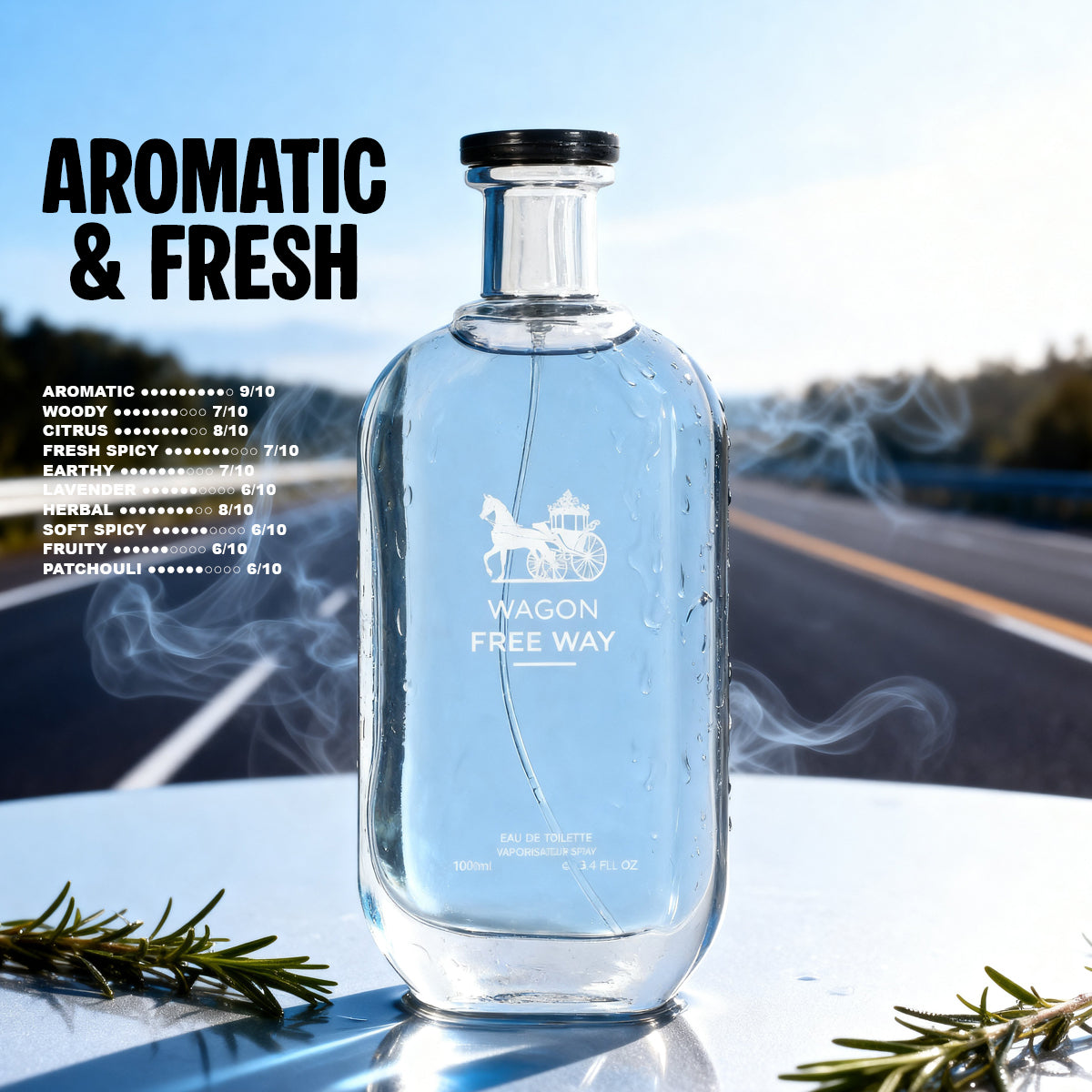 Wagon Freeway Spray Perfume Eau De Toilette For Men - 100ML/3.4 FL.OZ./3PCS