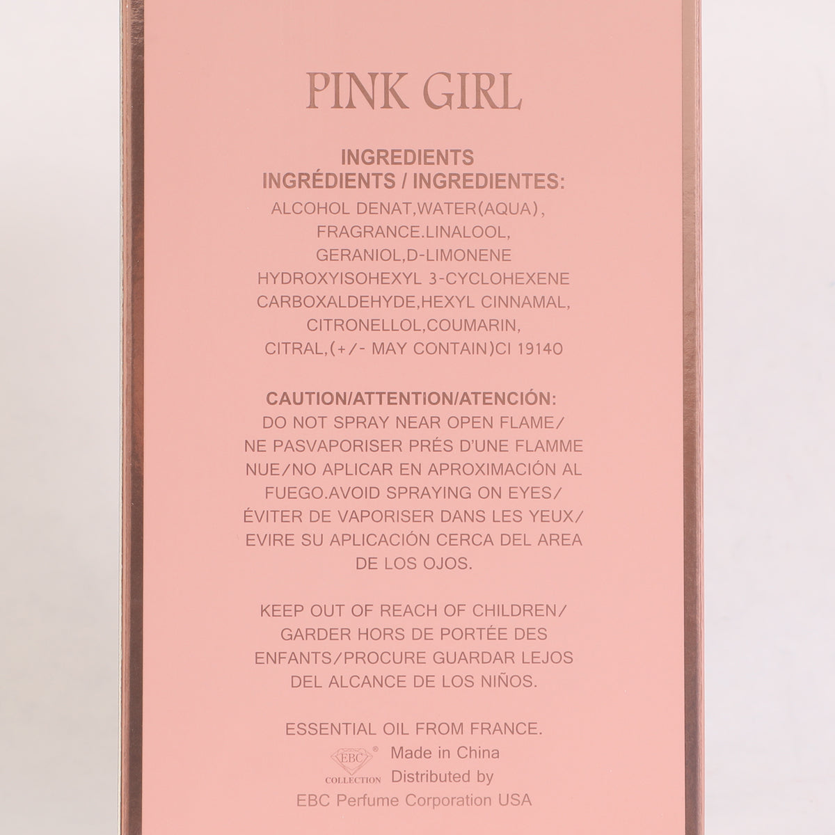 Pink Girl Spray Perfume Eau De Parfum For Women Mini - 35ML/1.2FL.OZ.