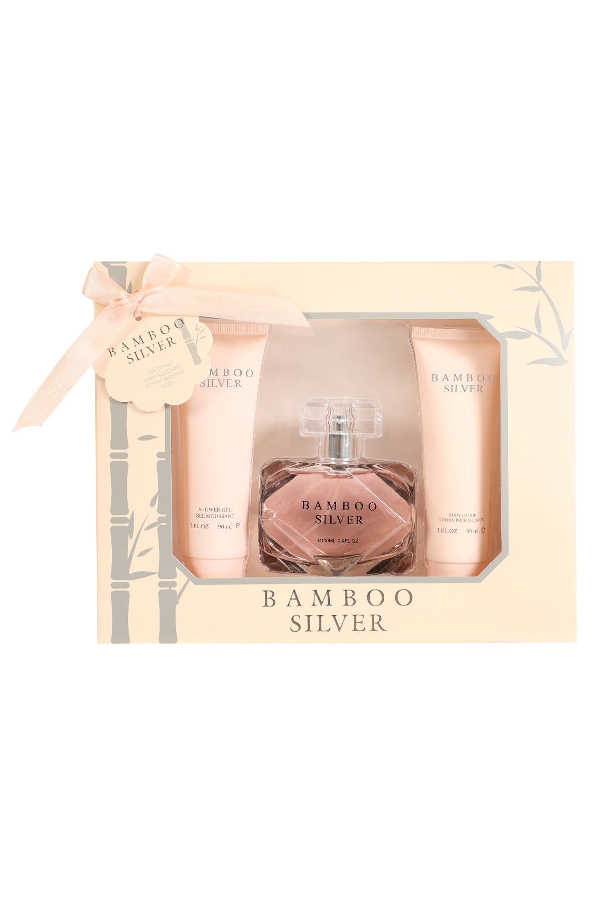 Bamboo Silver Perfume Gift Set For Women 3 Piece