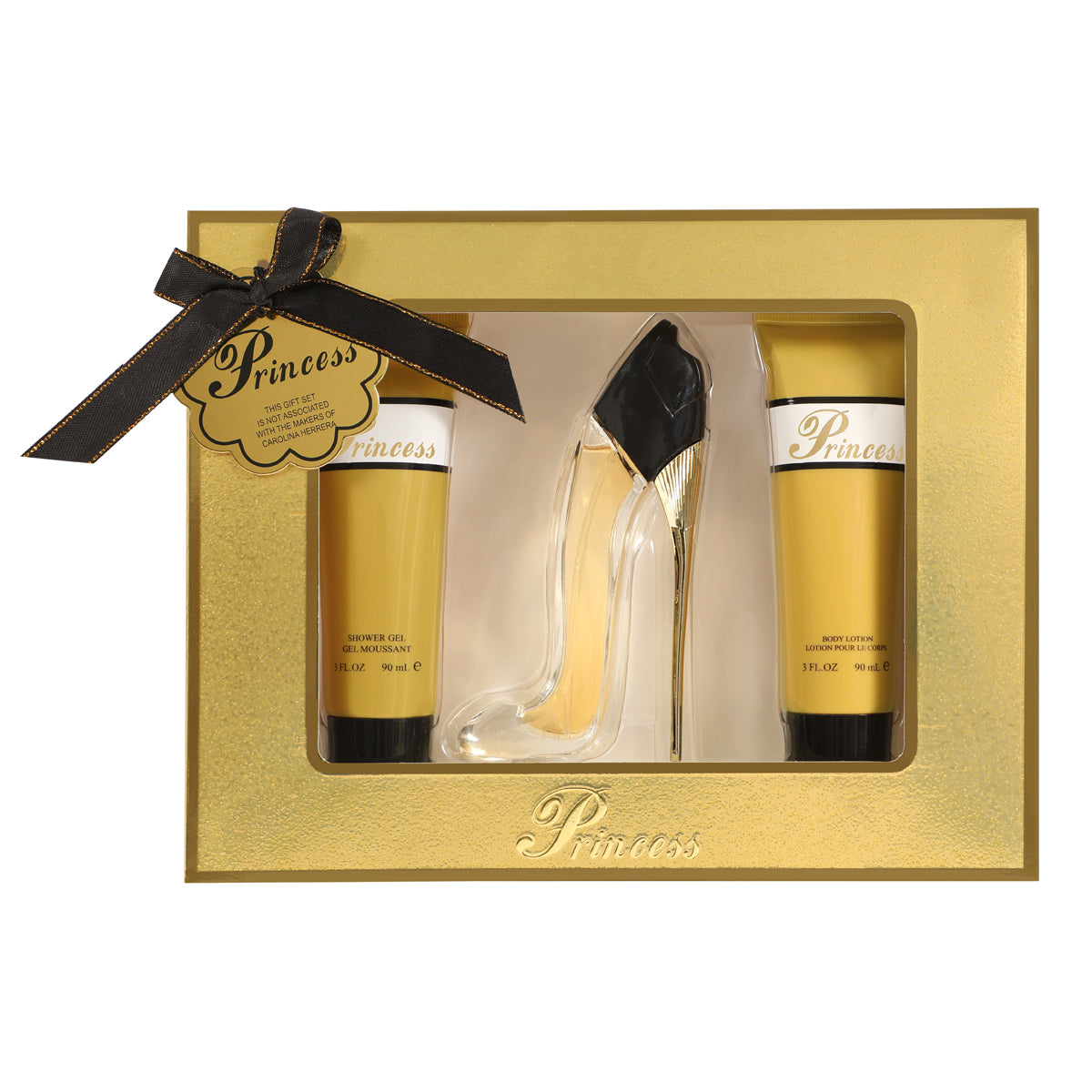 Princess High Heel Gold Perfume Gift Set For Women 3 Piece