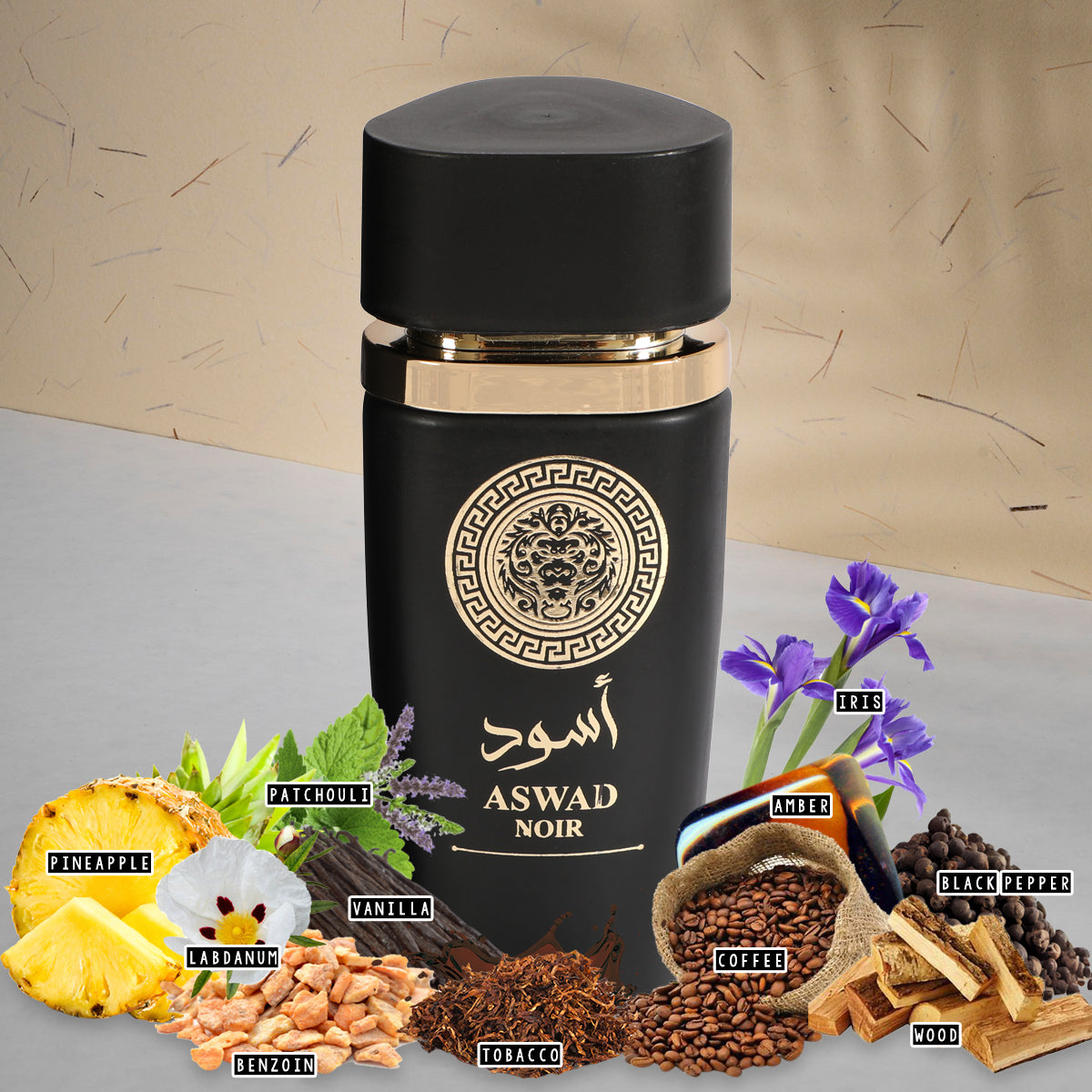 Aswad Noir Black Spray Perfume Eau De Parfum For Men - 100ML/3.4 FL.OZ.