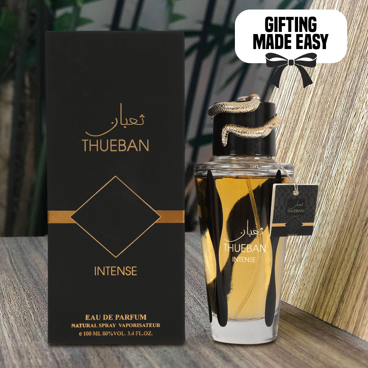 Thueban Intense-Black Spray Perfume Eau De Parfum For Men And Women - 100ML/3.4 FL.OZ.