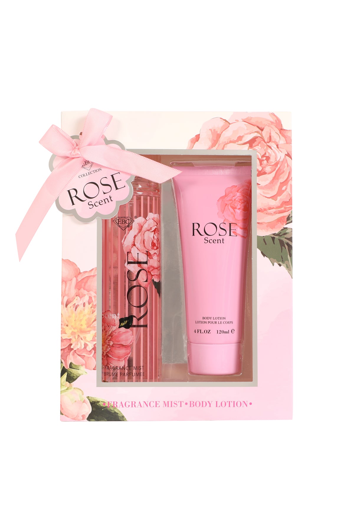 Rose Scent Fragrance Mist & Body Lotion Gift Set For Women - 2 Piece Set