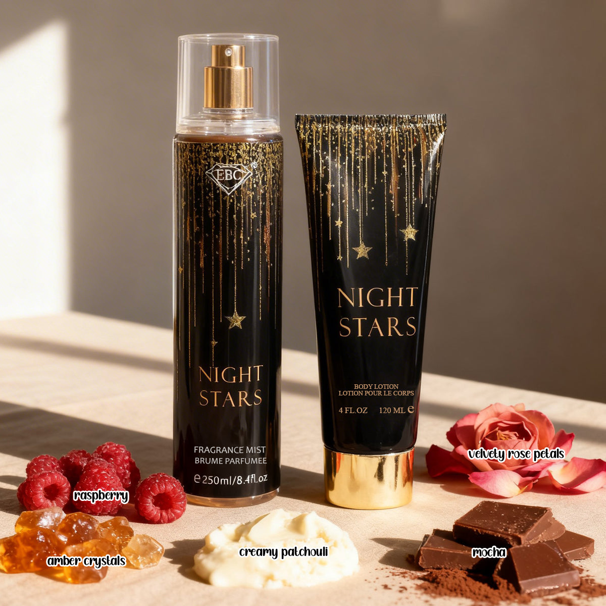 Night Stars Fragrance Mist Body Lotion Gift Set For Women - 2 Piece Set