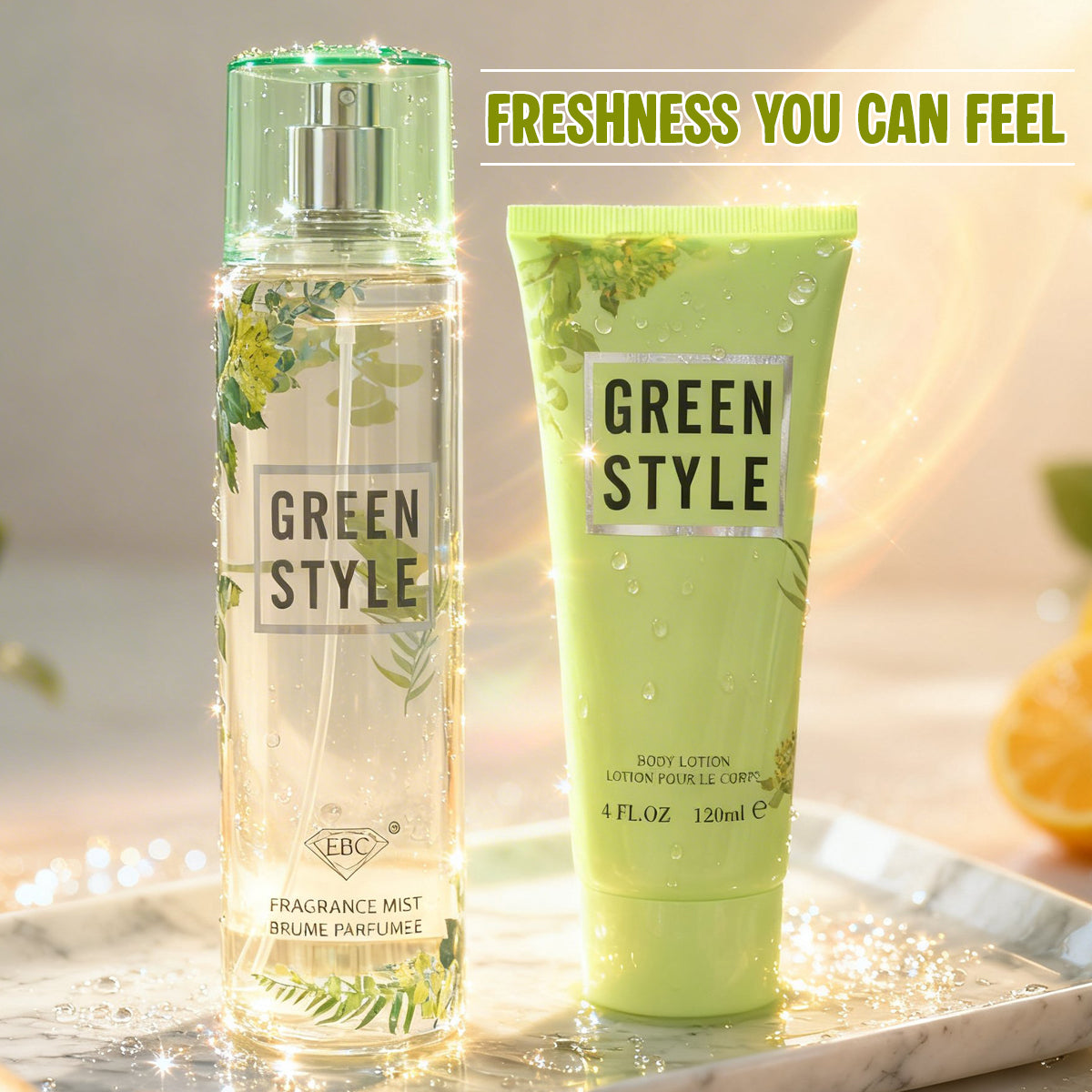 Green Style Fragrance Mist & Body Lotion Gift Set For Women - 2 Piece Set