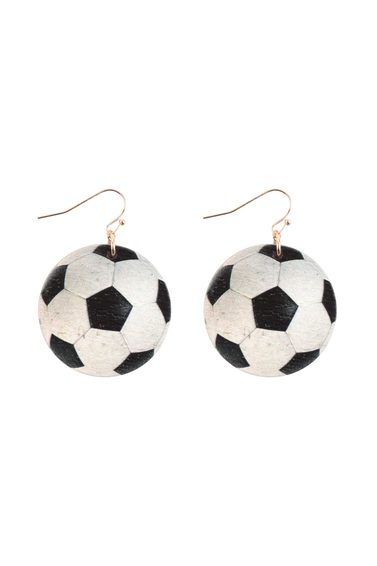 Gameday  Wood Dangle Fish Hook Earrings