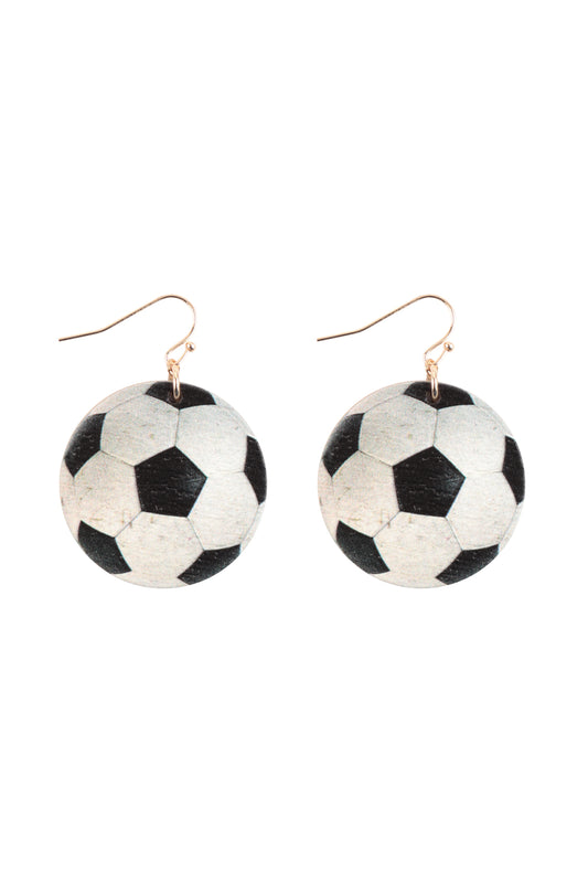 Gameday  Wood Dangle Fish Hook Earrings