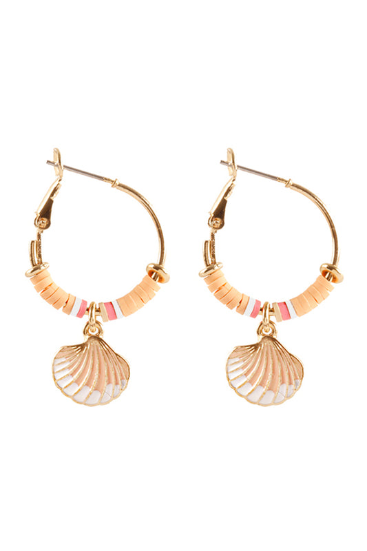 Fino Metal Seashell Hoop Earrings