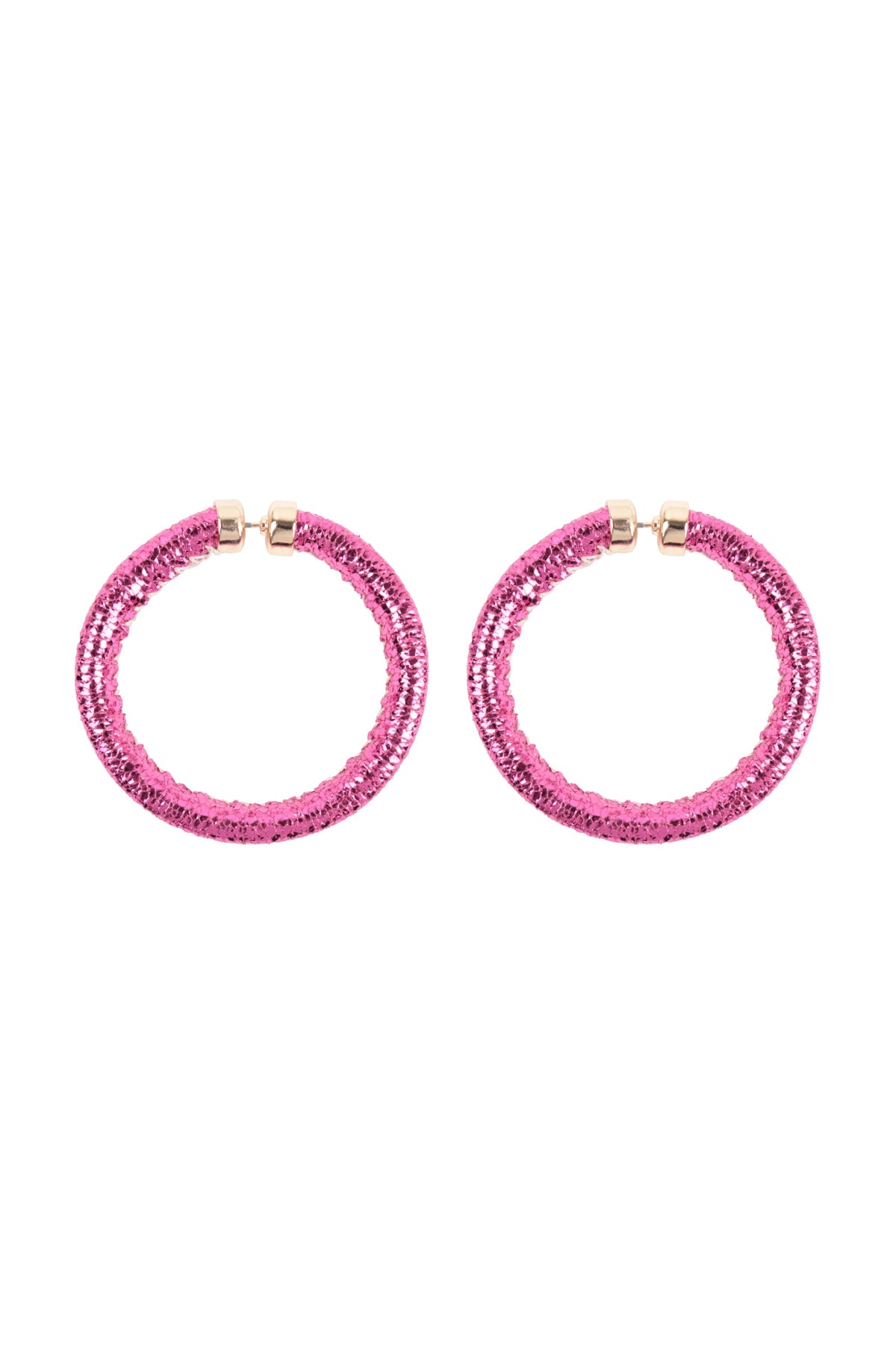 Glitter PU Leather Hoop Earrings