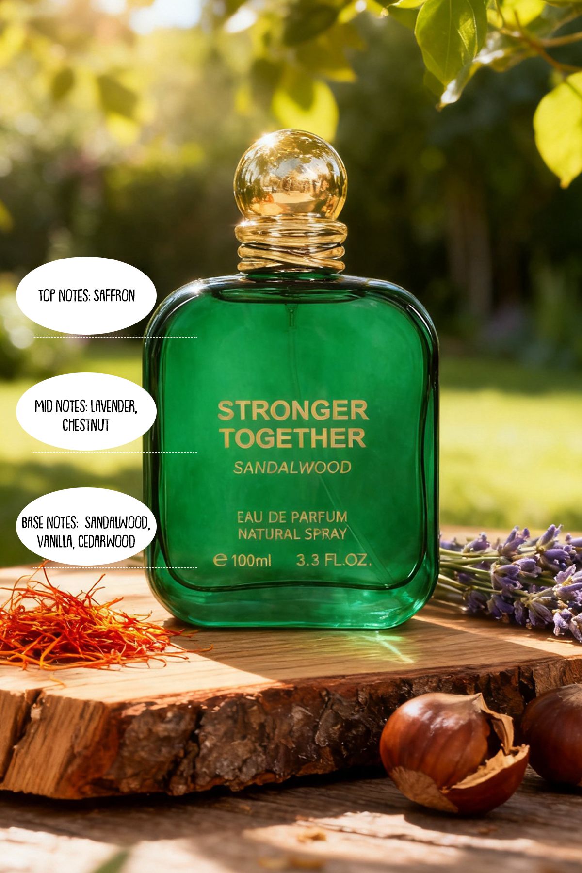 Stronger Together Sandalwood Spray Perfume Eau De Parfum For Men And Women 100ML/3.3FL.OZ.