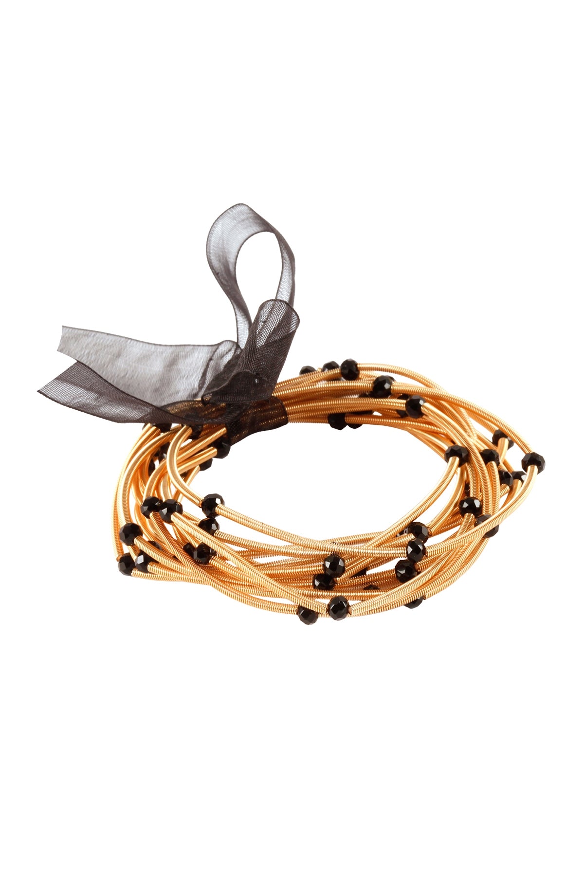 Glass Bead Spring Wire Multi Elastic Bracelet