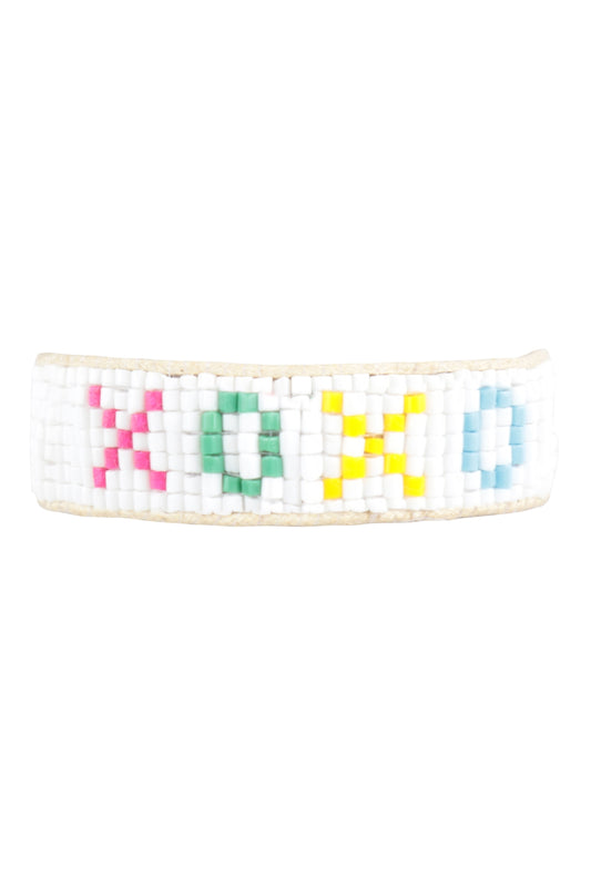 Xoxo Seed Beads Pull Tie Bracelet