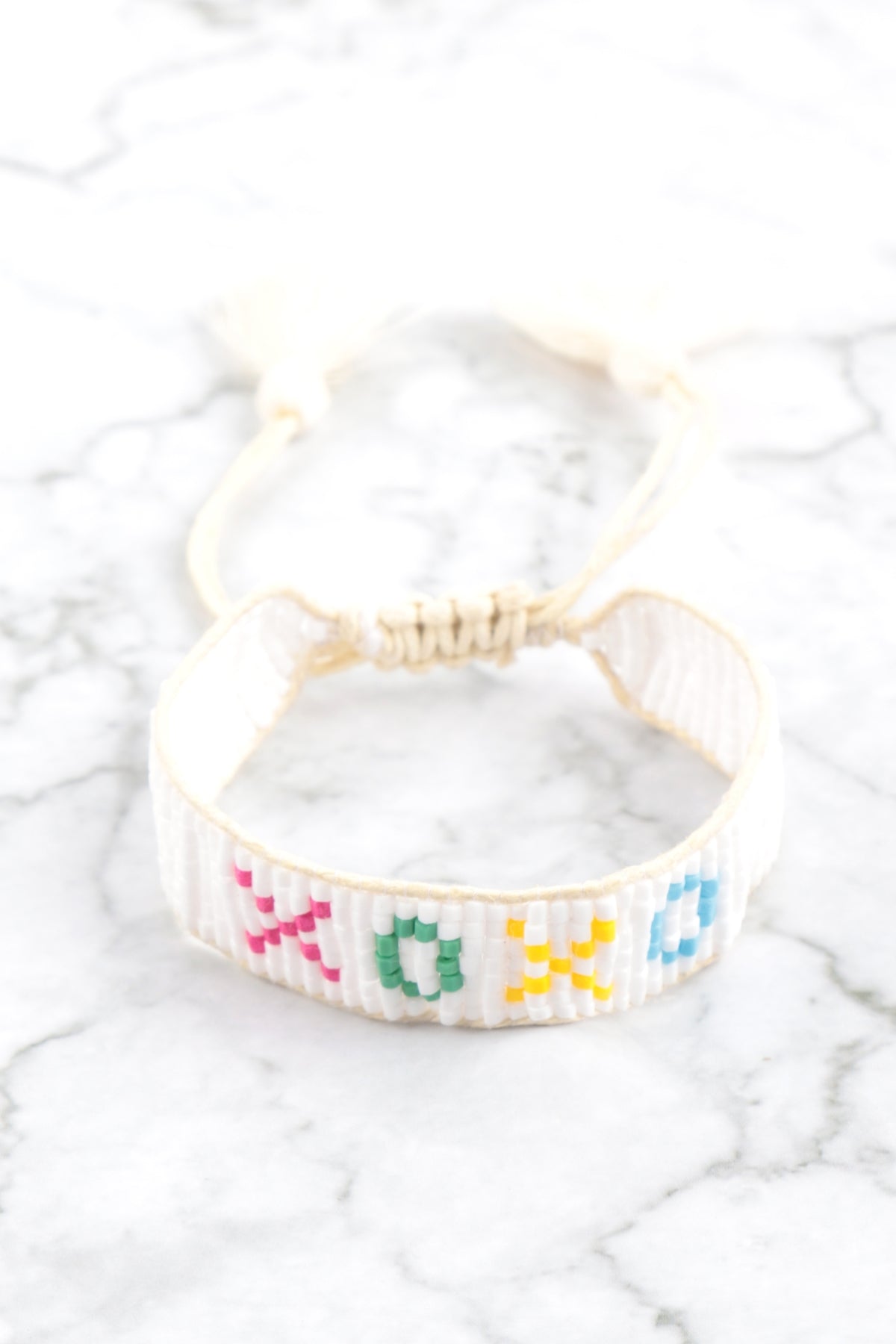 Xoxo Seed Beads Pull Tie Bracelet
