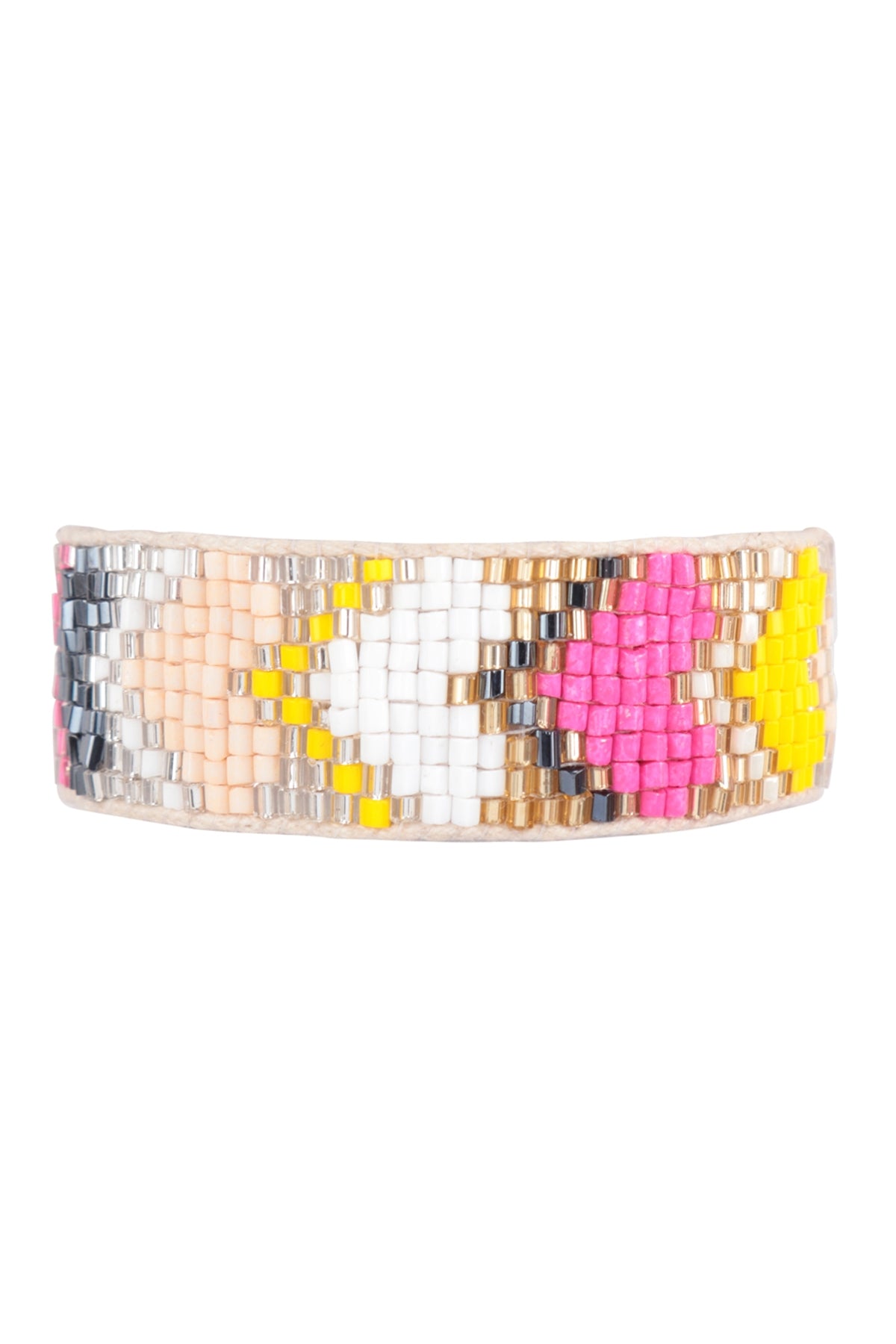 Heart Seed Bead Pull Tie Bracelet