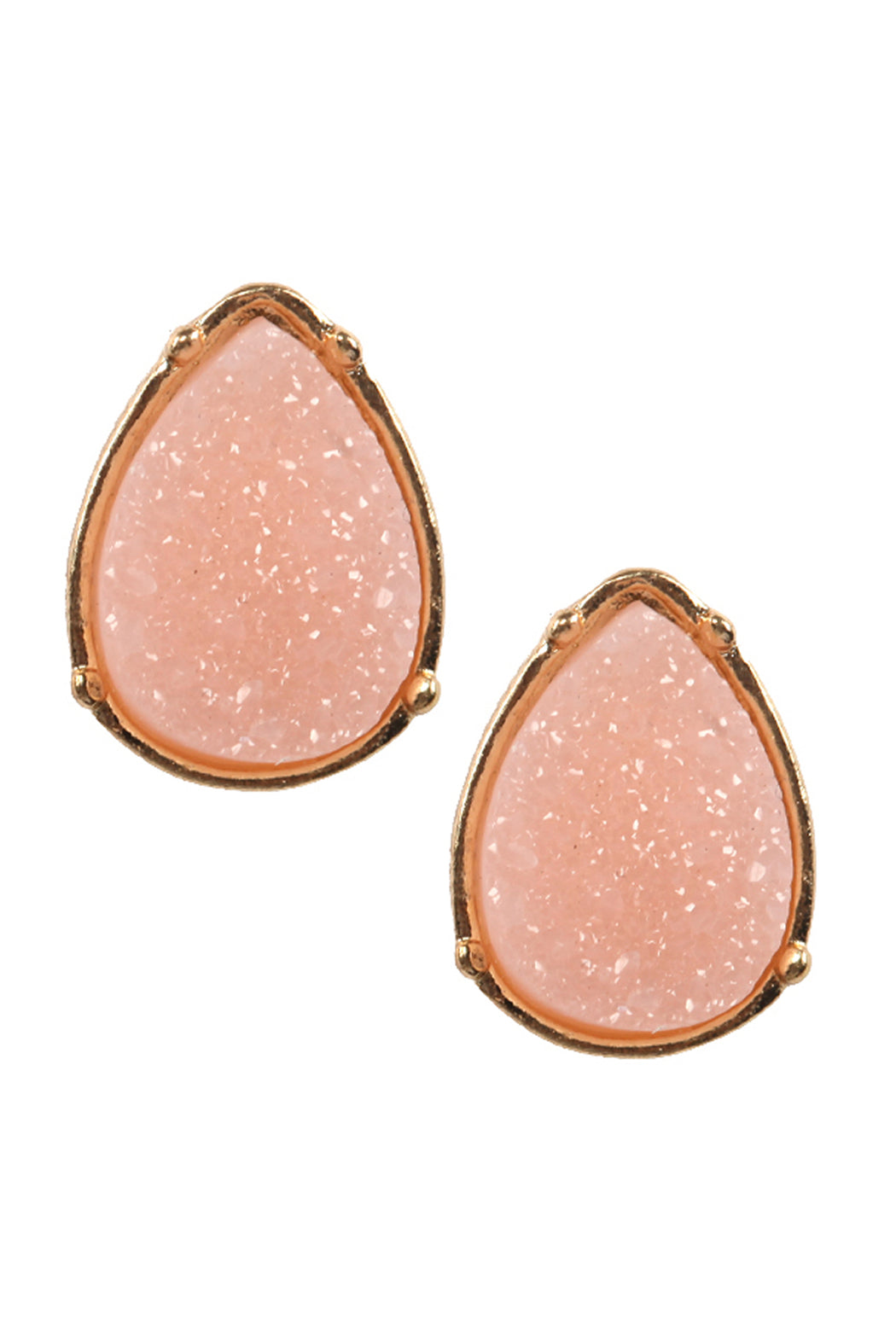Druzy Teardrop Post Earrings