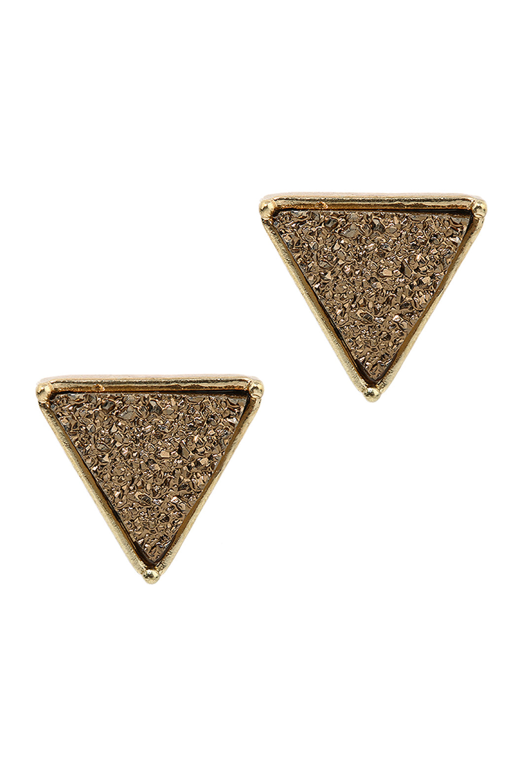 Druzy Triangle Post Earrings /1Pcs