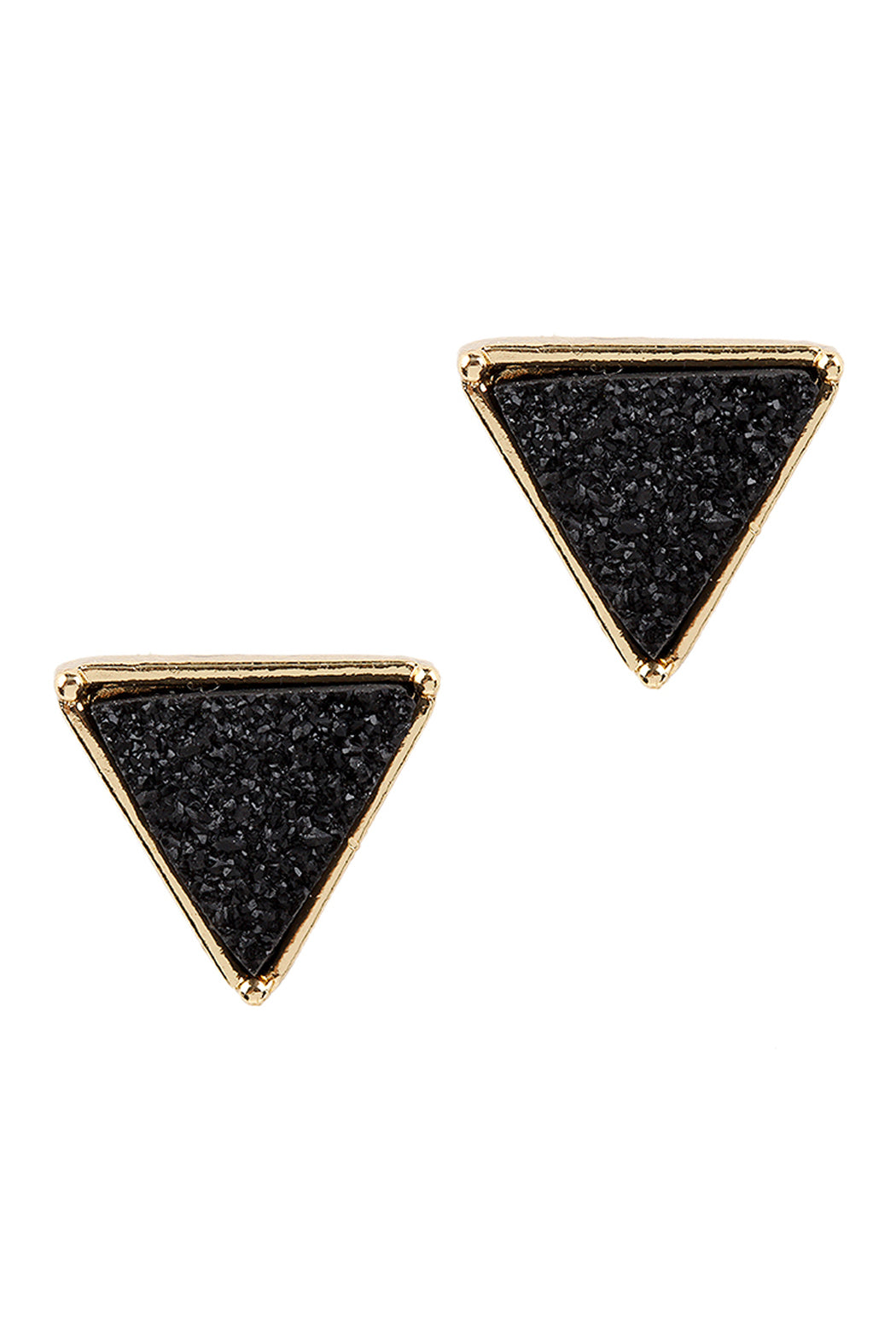 Druzy Triangle Post Earrings /6Pcs