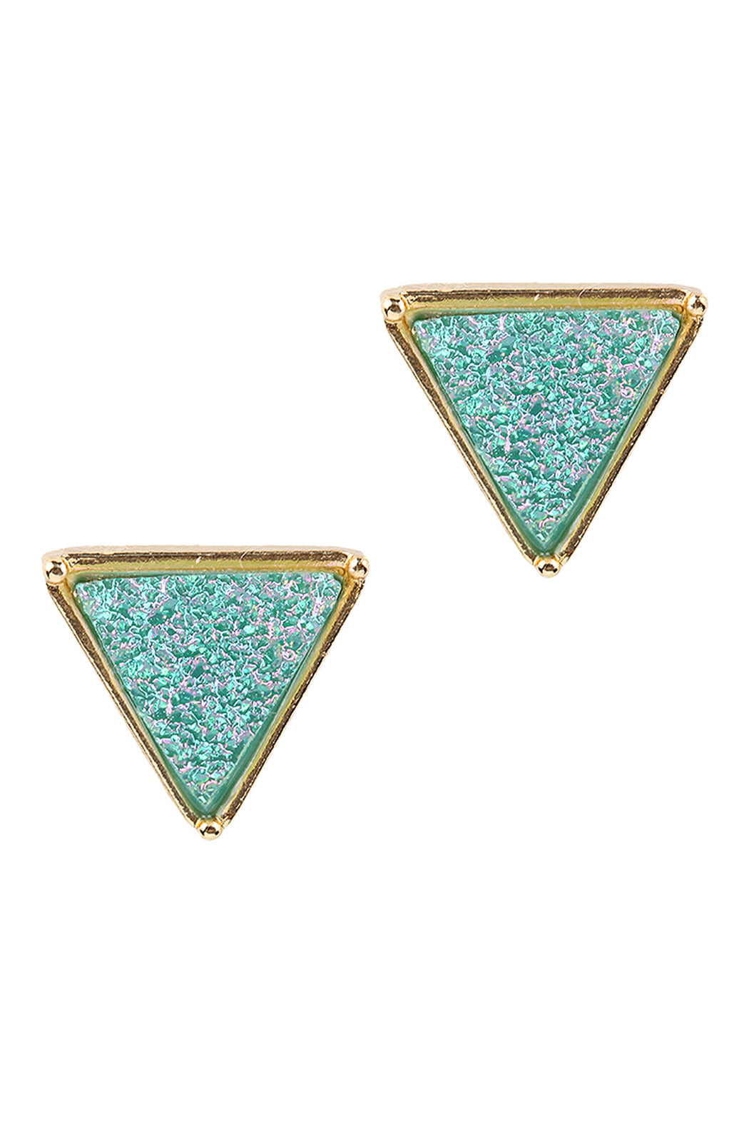 Druzy Triangle Post Earrings /6Pcs