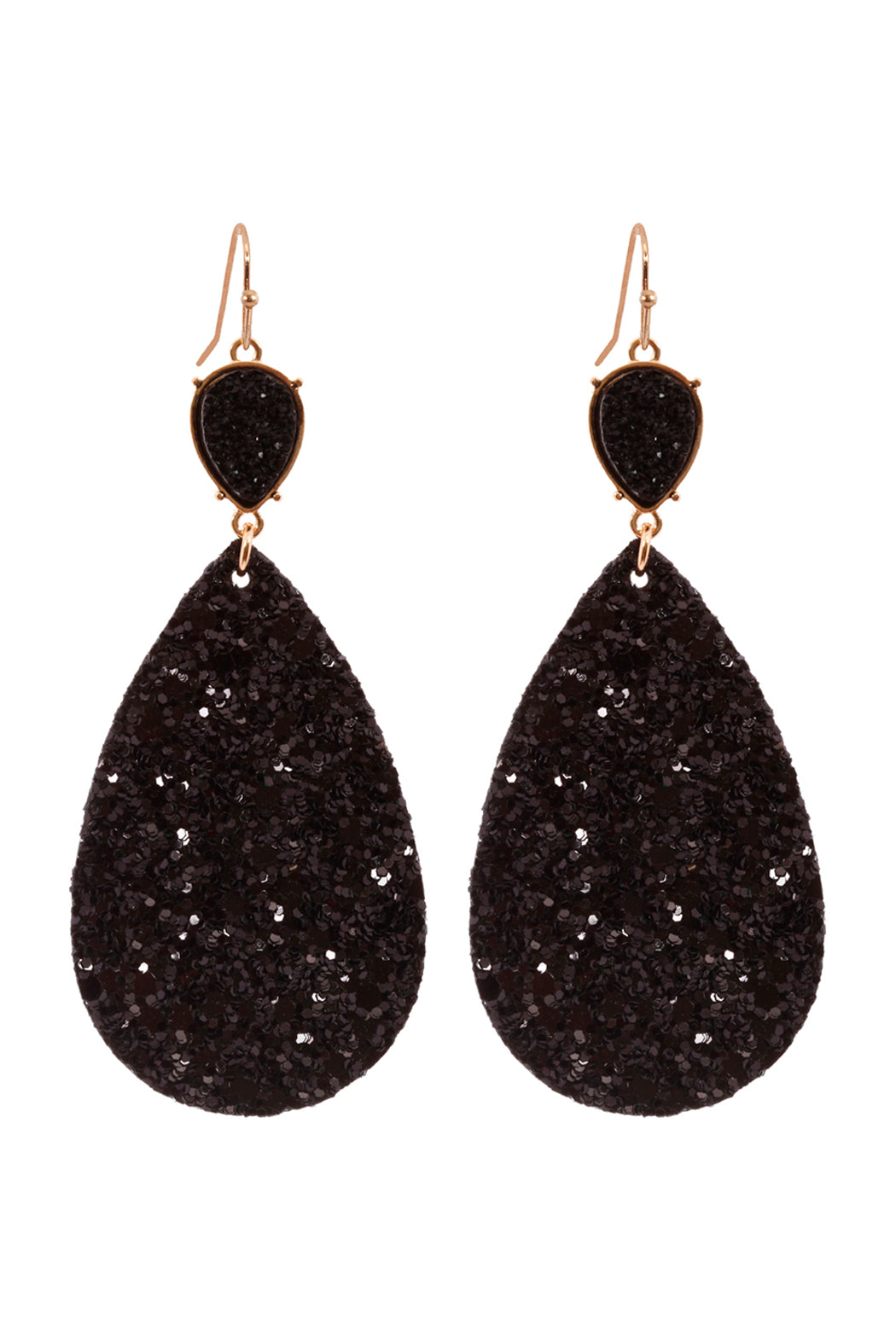 Druzy Teardrop Glitter Earrings