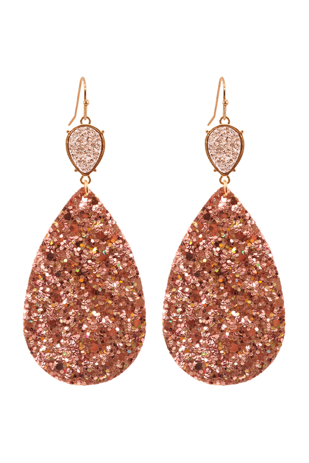 Druzy Teardrop Glitter Earrings
