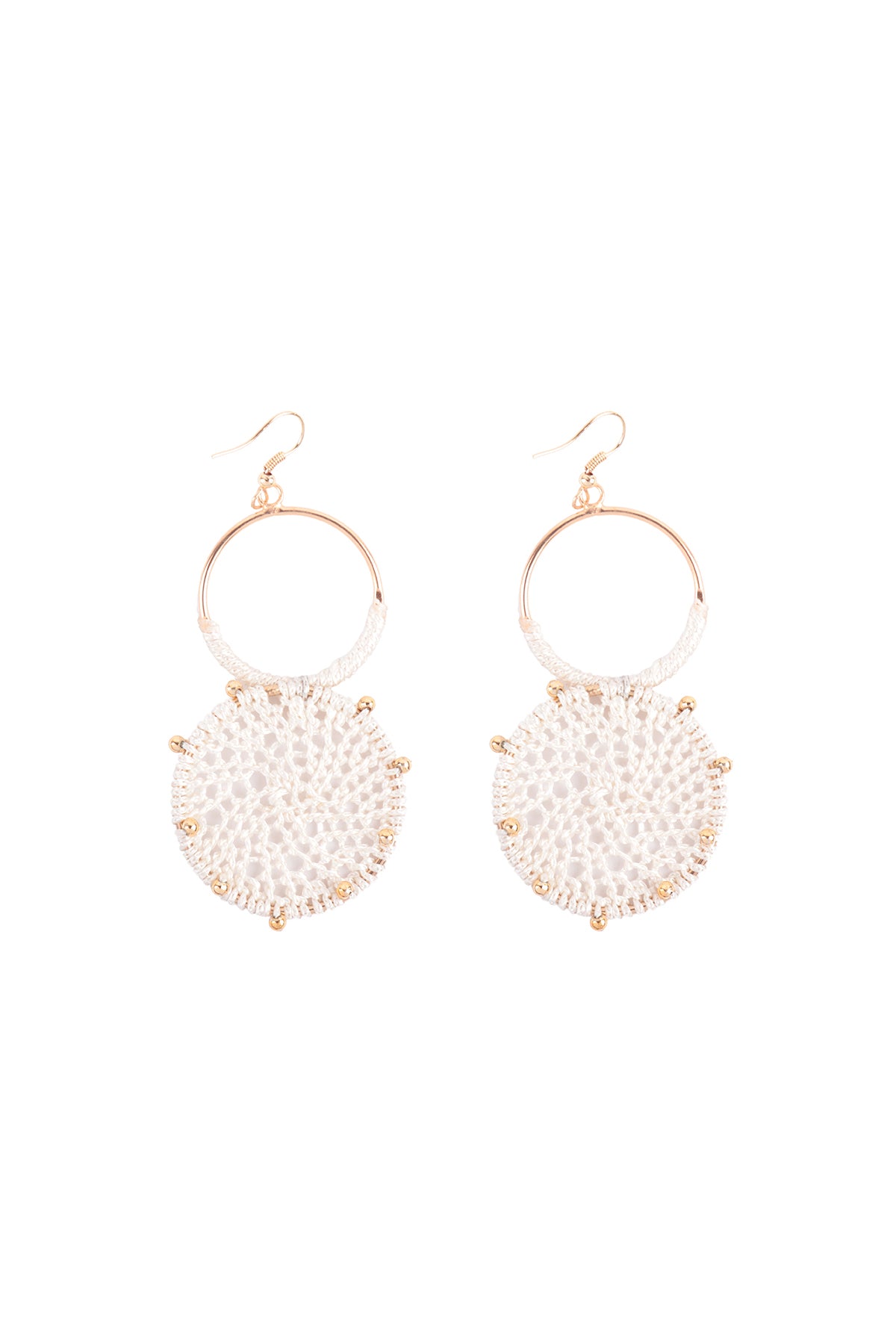 Rattan Knitted Round Link Dangle Earring