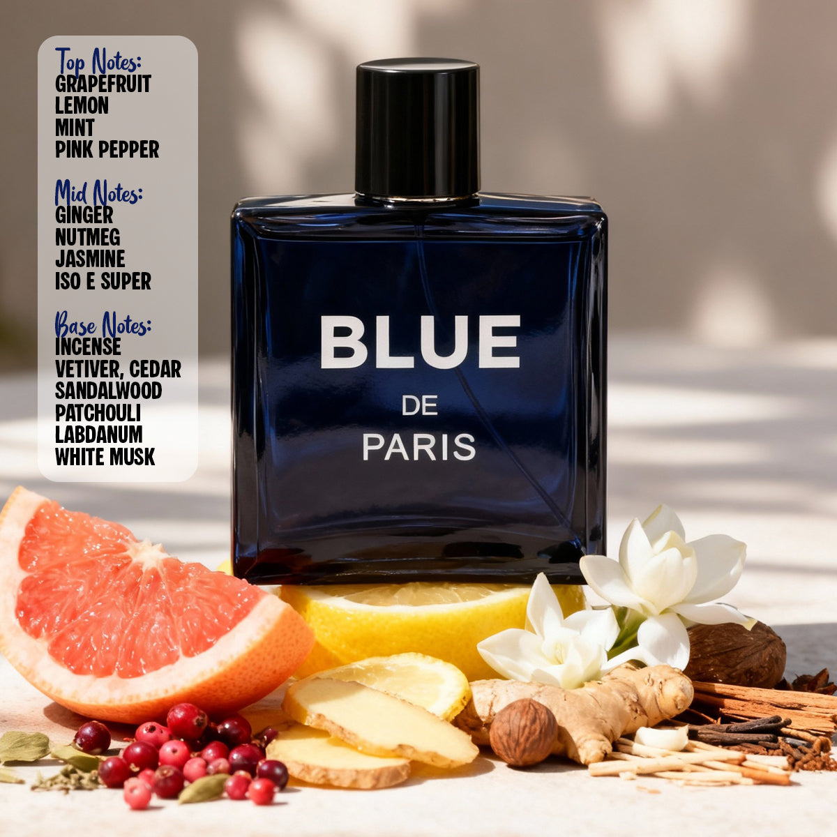 Blue De Paris Spray Perfume Eau De Parfum For Men  - 100ML/3.4FL.OZ.