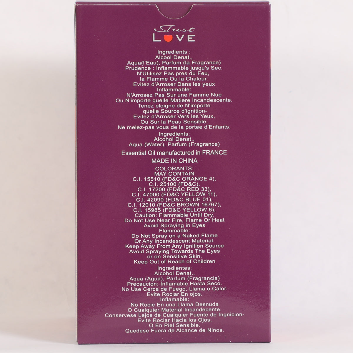 Just Love Spray Perfume Eau De Parfum For Women - 100ML/3.3FL.OZ.