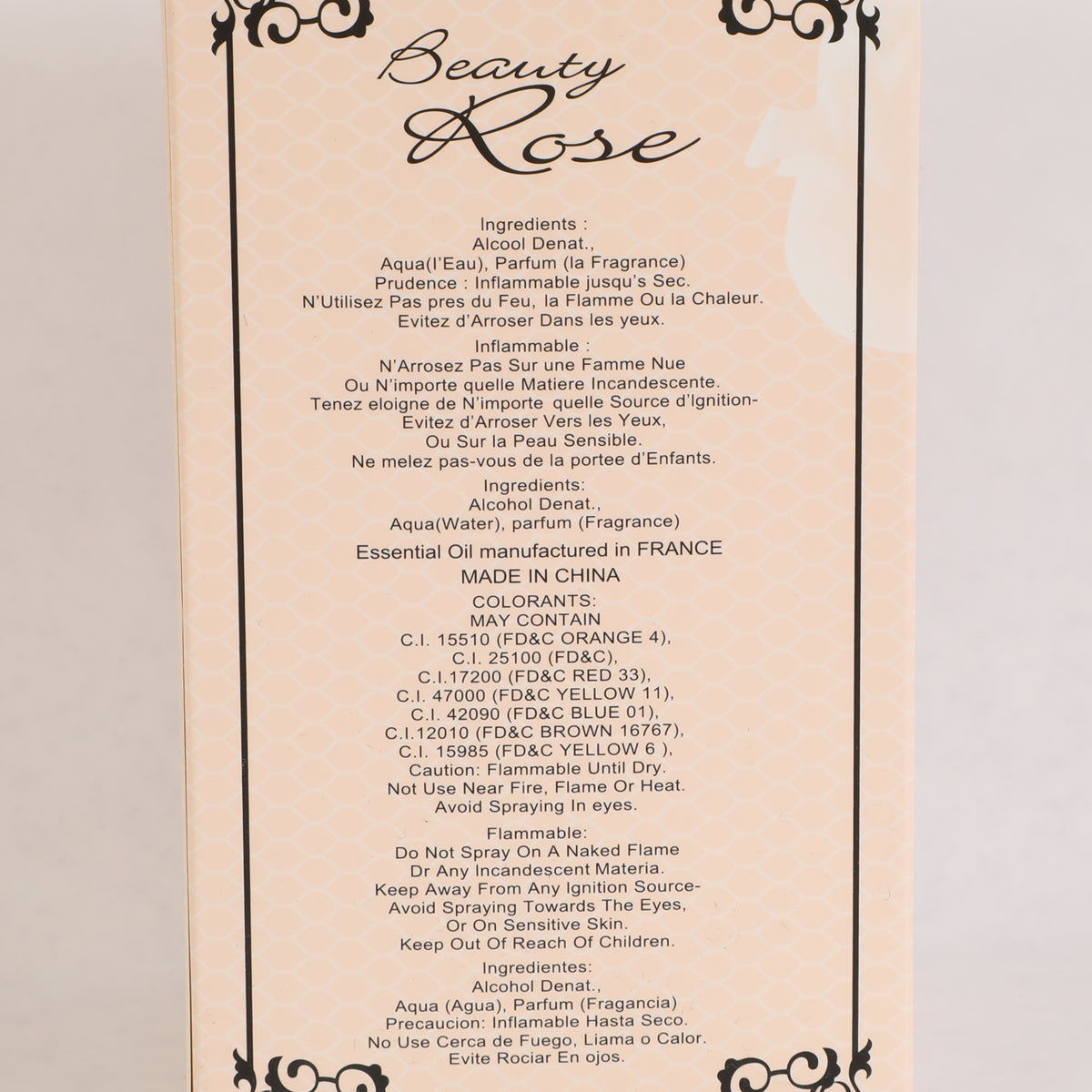 Beauty Rose New York Spray Perfume Eau De Parfum For Women - 100ML/3.4FL.OZ.