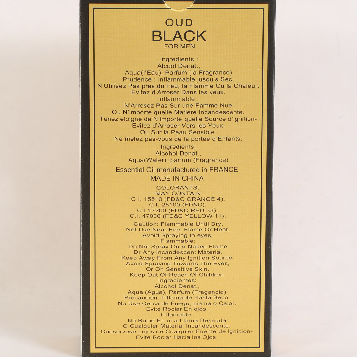 Oud Black Spray Perfume Eau De Parfum For Men - 100ML/3.4FL.OZ.