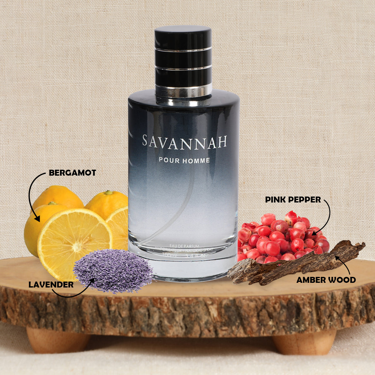 Savannah Spray Cologne Eau De Parfum For Men - 100ML/3.4 FL.OZ.