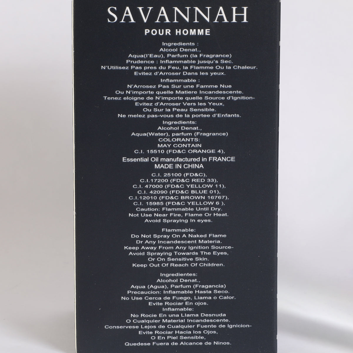 Savannah Spray Cologne Eau De Parfum For Men - 100ML/3.4 FL.OZ.