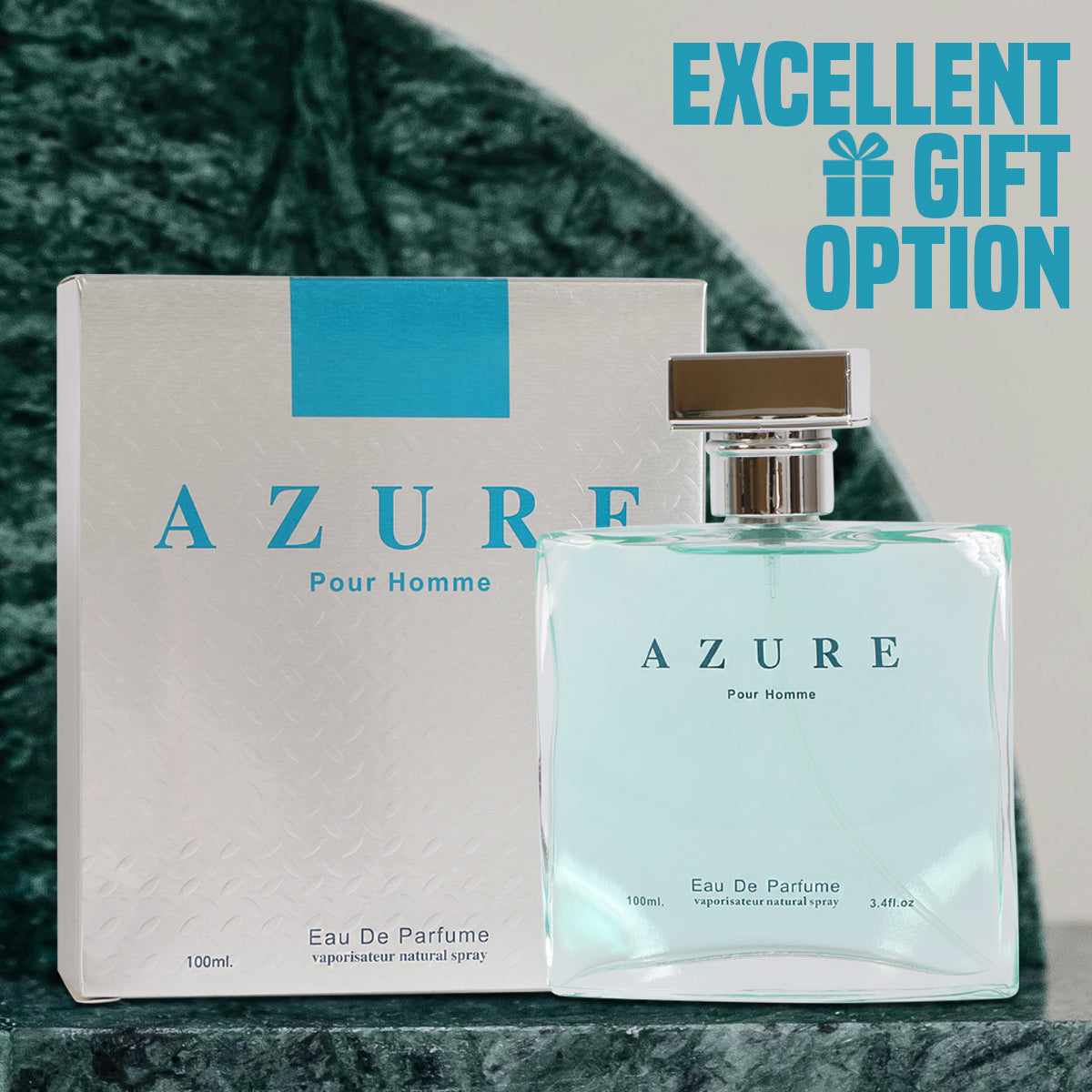 Azure Pour Homme Spray Cologne Eau De Parfum For Men - 100ML/3.4 FL.OZ.