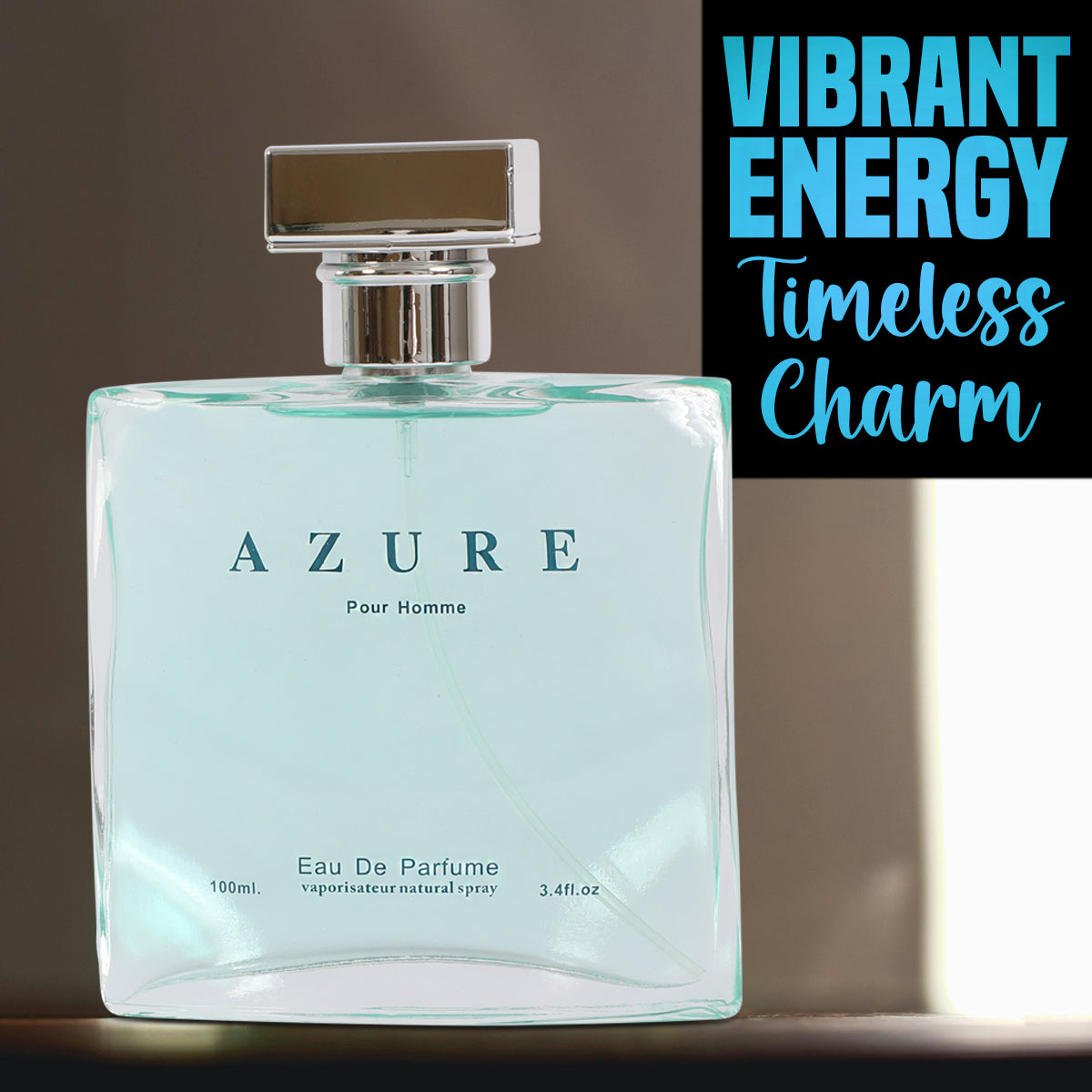 Azure Pour Homme Spray Cologne Eau De Parfum For Men - 100ML/3.4 FL.OZ.