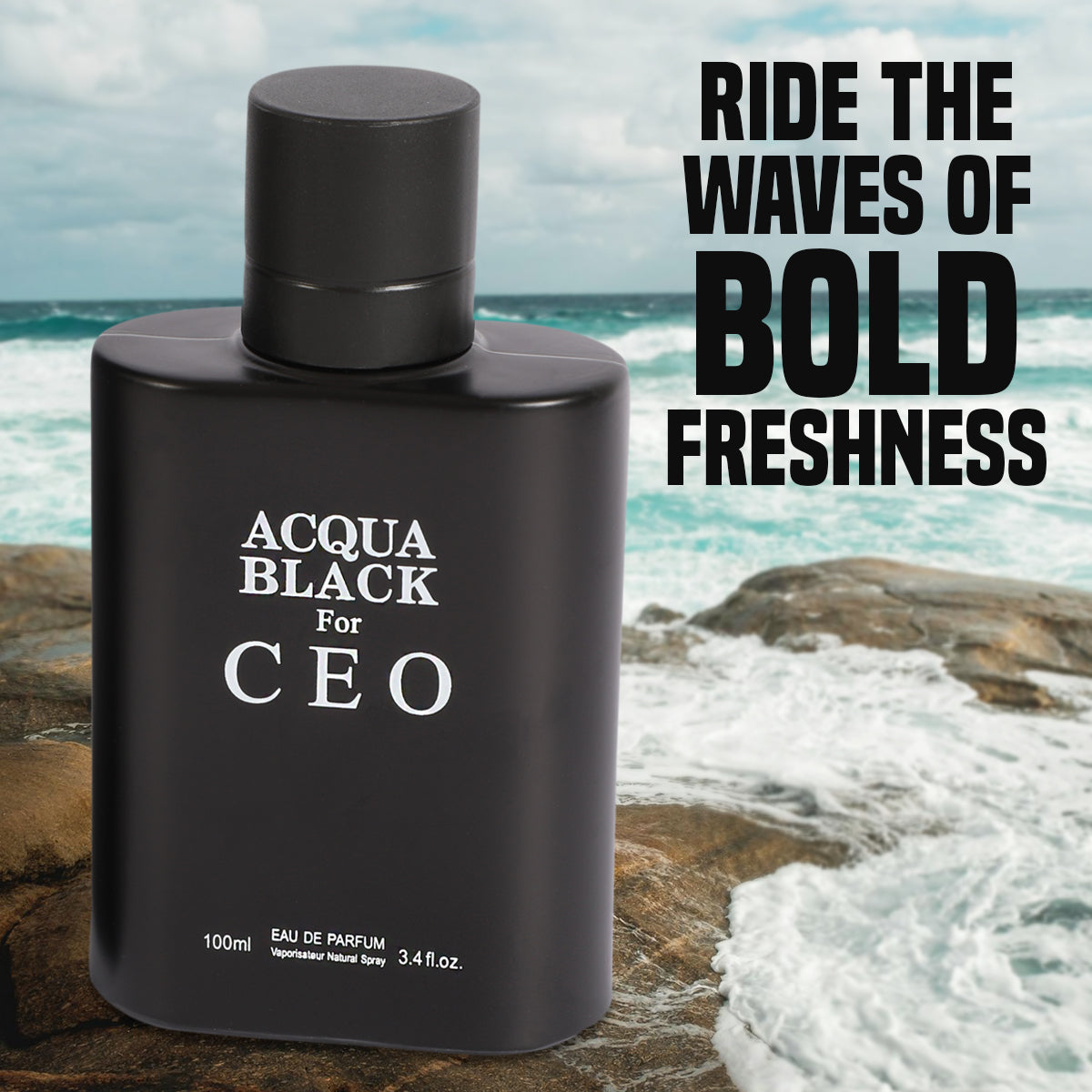 Acqua Black For Ceo Spray Cologne Eau De Parfum For Men - 100ML/3.4 FL.OZ