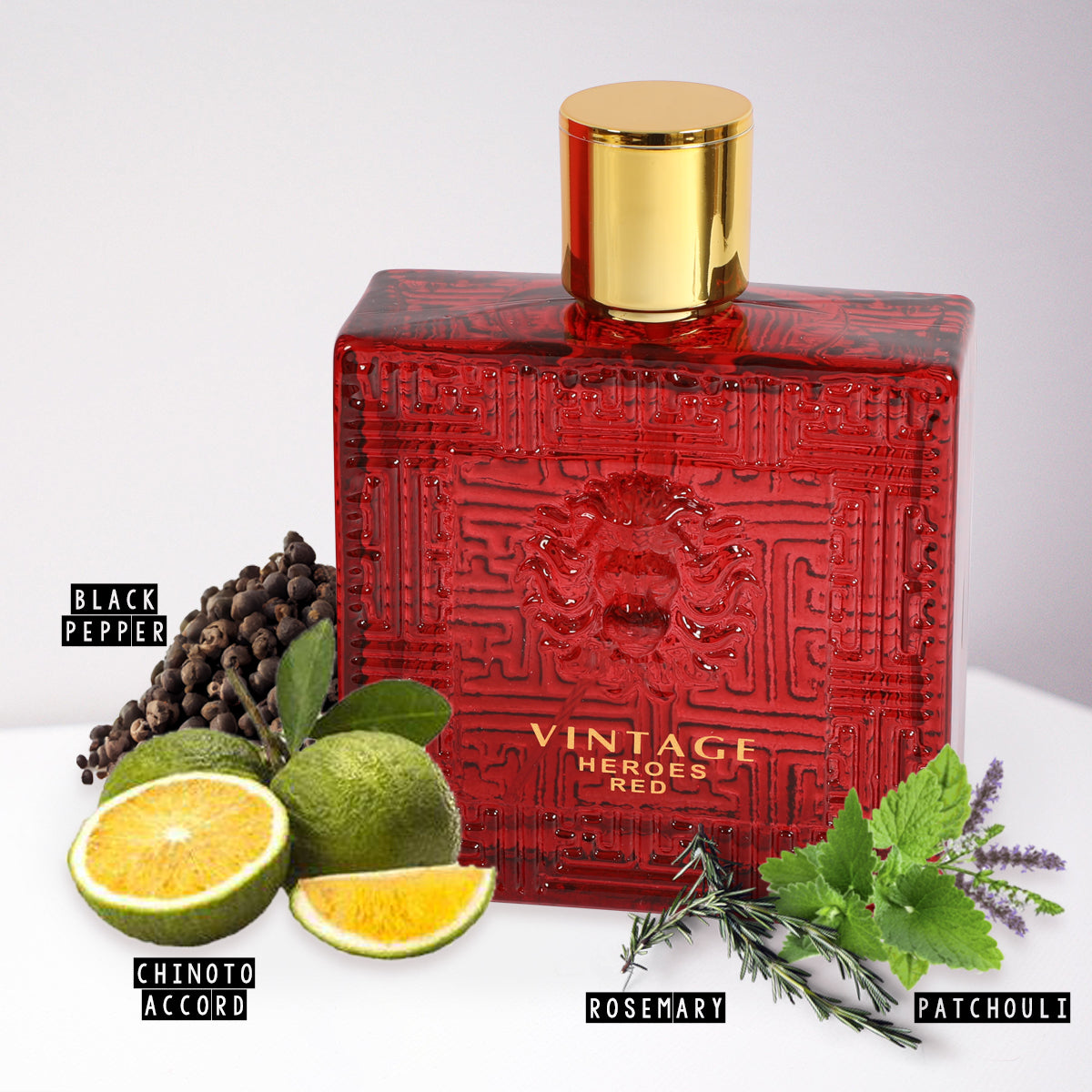 Vintage Heroes Red Spray Cologne Eau De Parfum For Men - 100ML/3.4 FL.OZ.