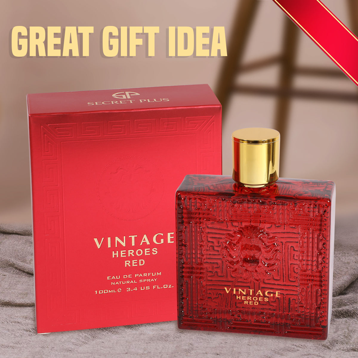 Vintage Heroes Red Spray Cologne Eau De Parfum For Men - 100ML/3.4 FL.OZ.