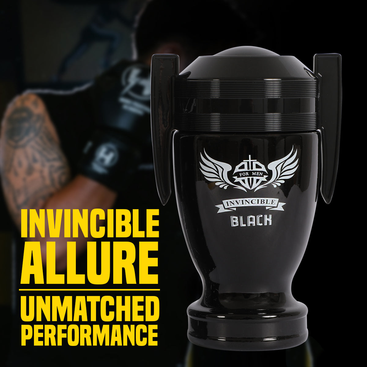 invincible Black Spray Cologne Eau De Parfum For Men - 100ML/3.4 FL.OZ.